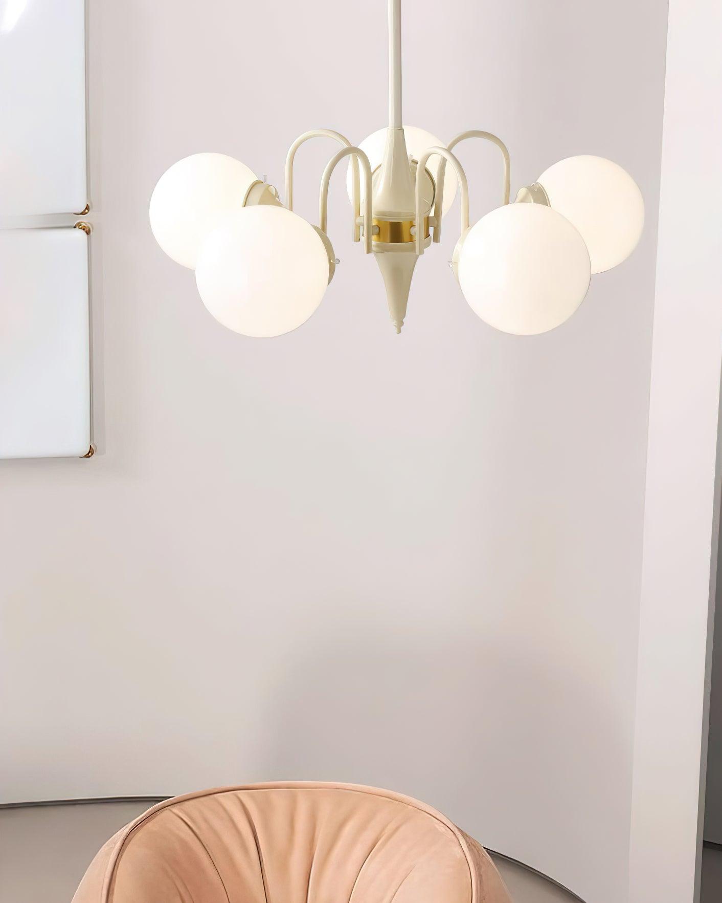 Lustra Chandelier Globe Cream Modern - Letslighting