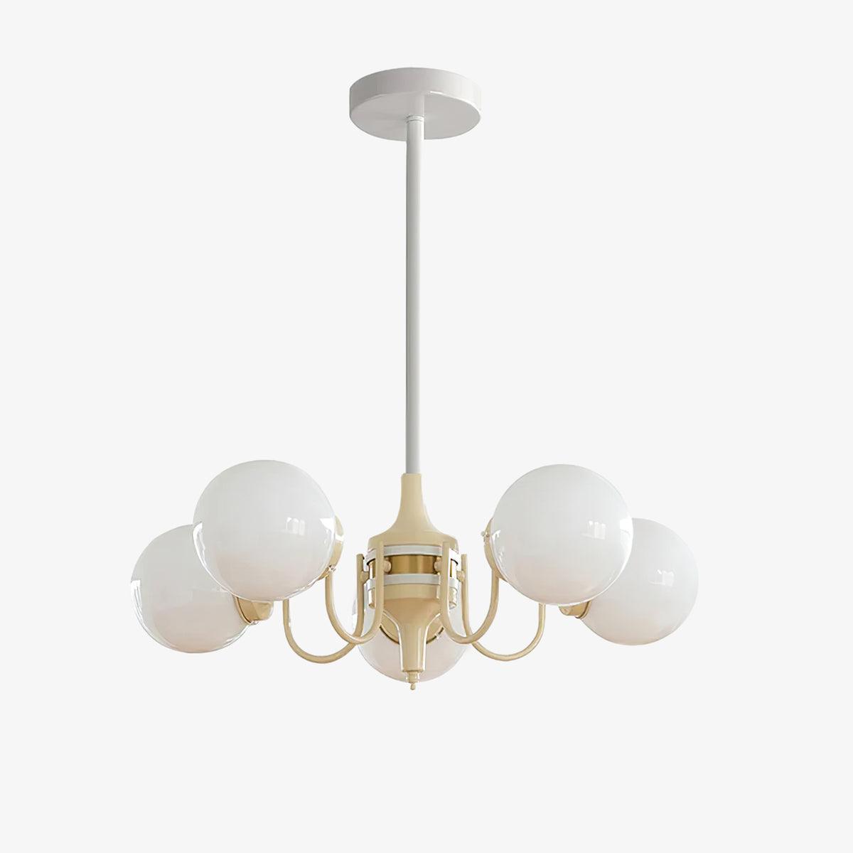 Lustra Chandelier Globe Cream Modern - Letslighting