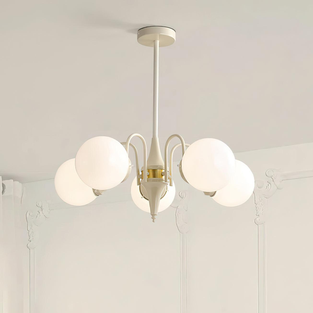 Lustra Chandelier Globe Cream Modern - Letslighting