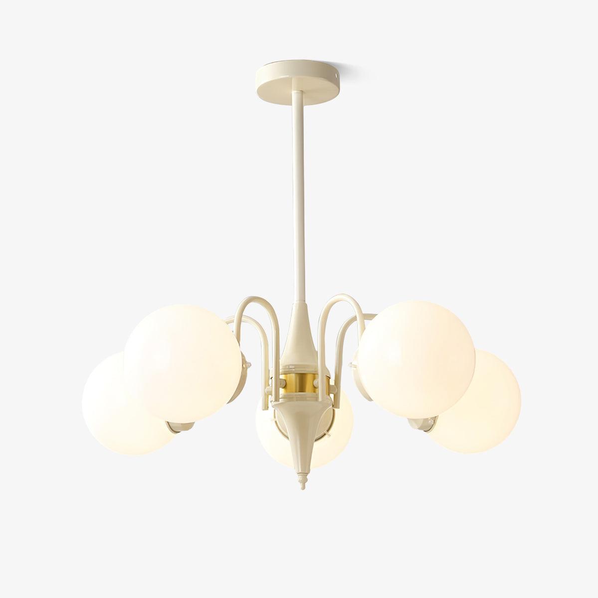 Lustra Chandelier Globe Cream Modern - Letslighting