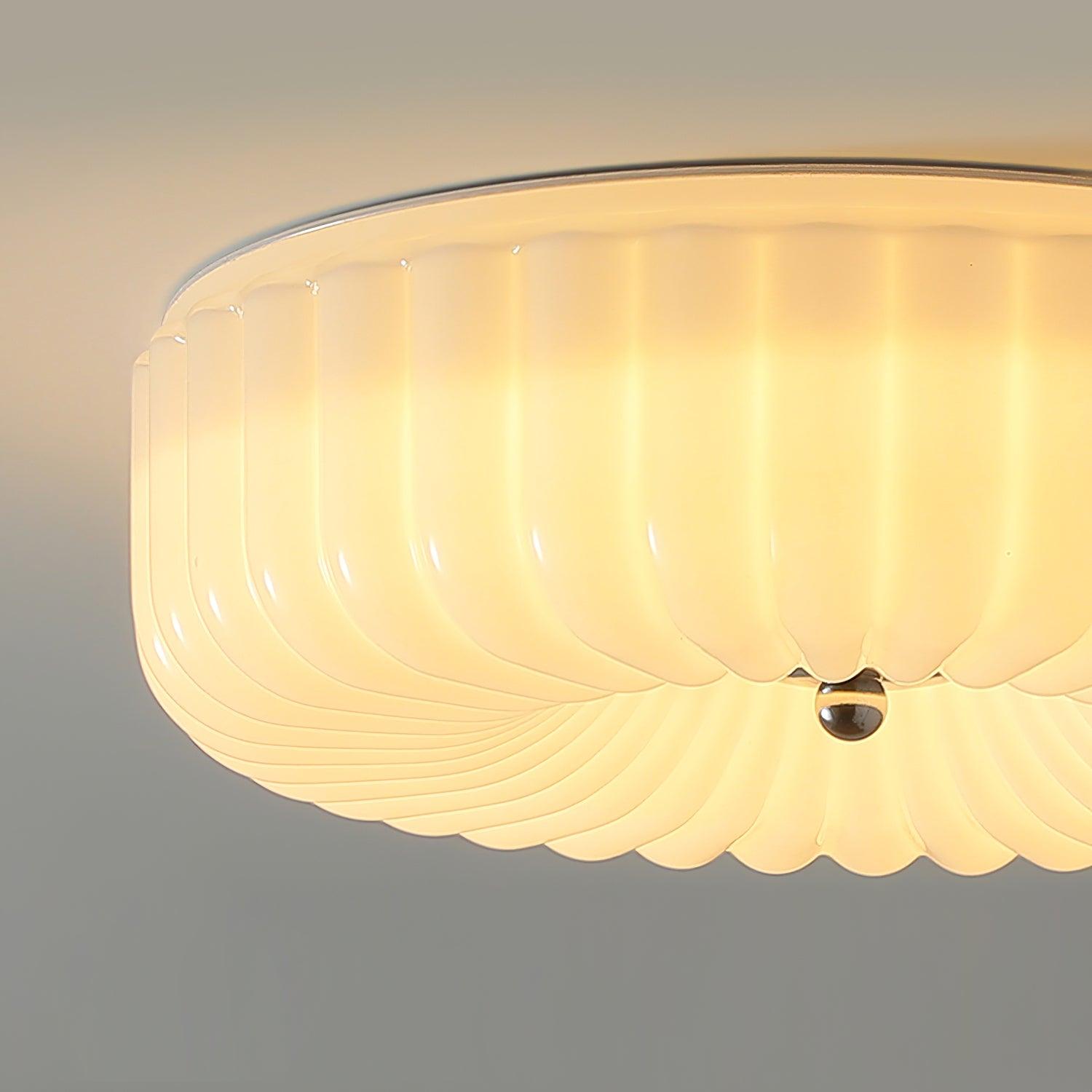 Mivone Cream Glass Flush Mount Ceiling Light - Letslighting