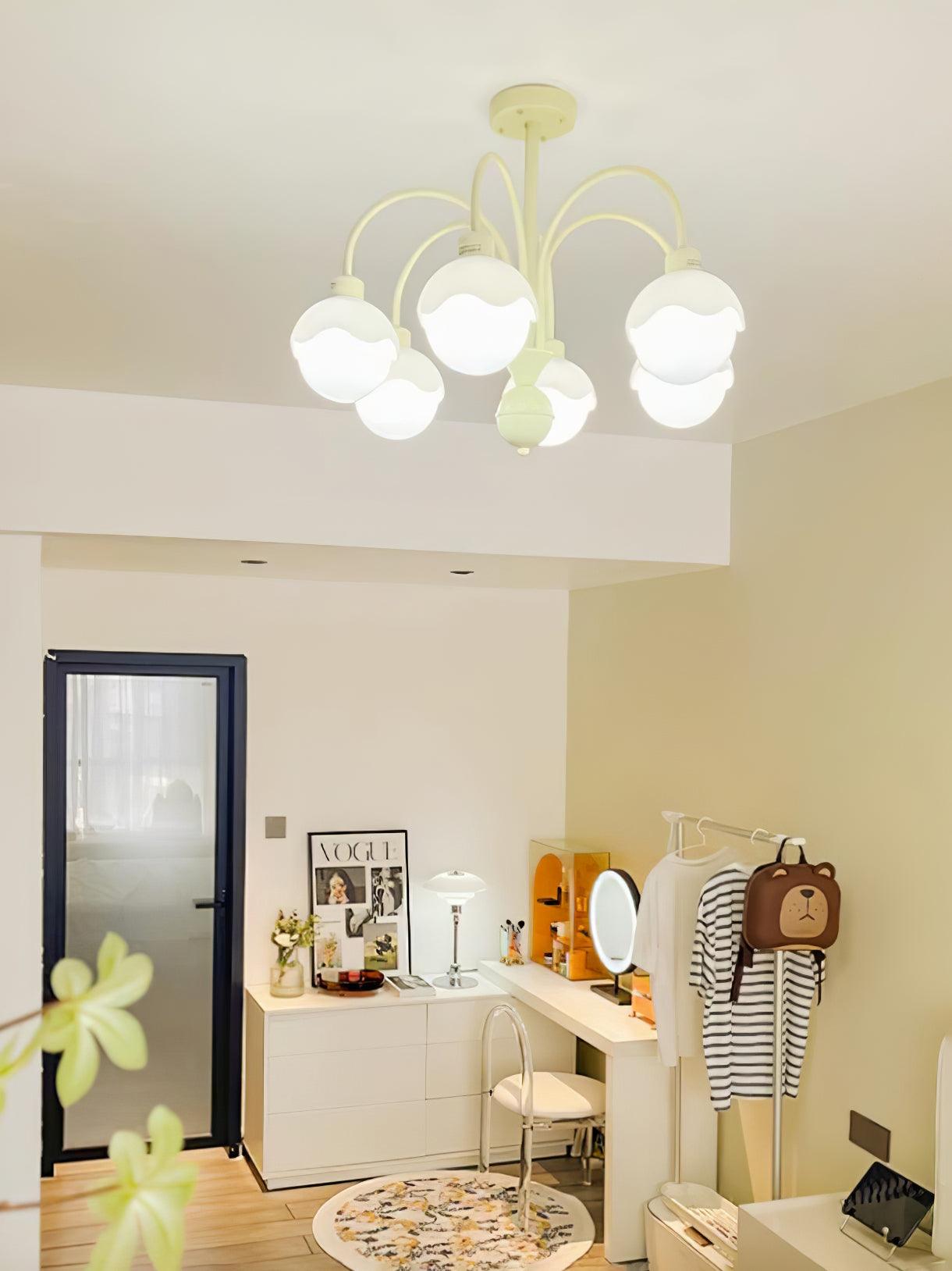 Lustra Chandelier Creamy Lychee Matcha Green Arm - Letslighting