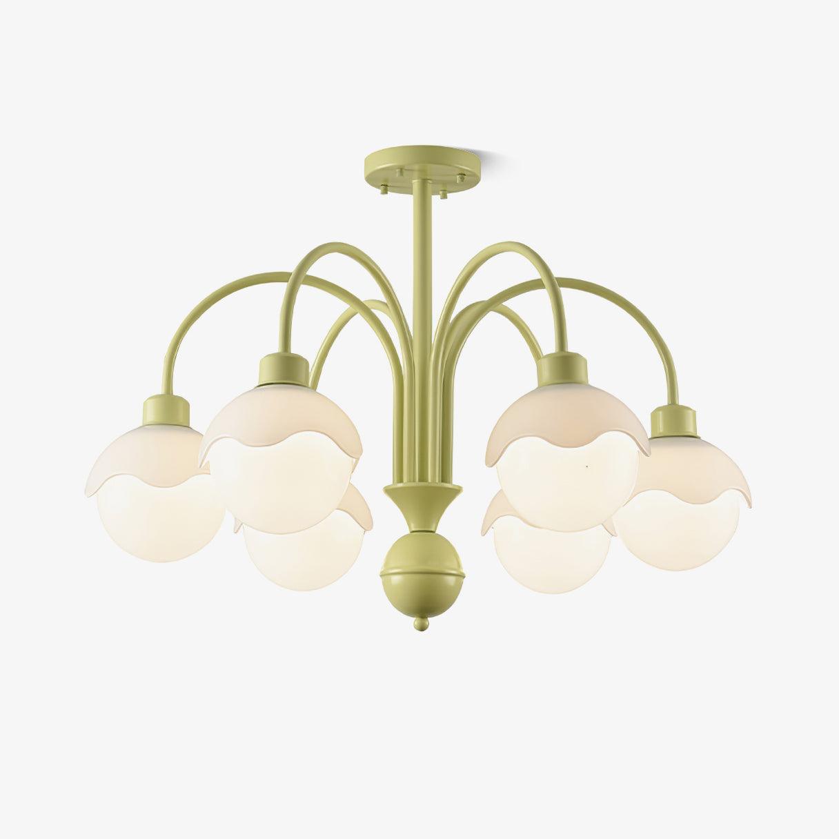Lustra Chandelier Creamy Lychee Matcha Green Arm - Letslighting