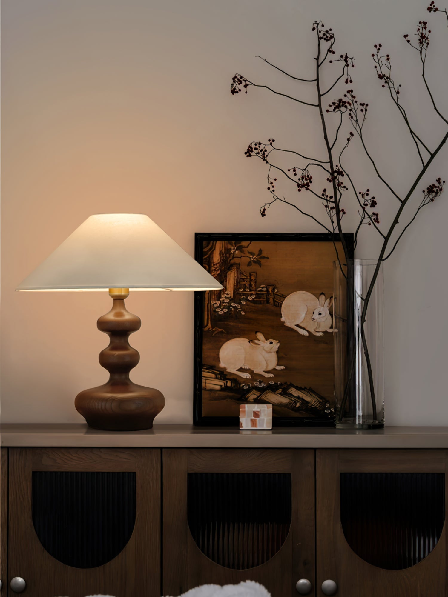 Aurain Wood Fabric Vintage Table Lamp - Letslighting