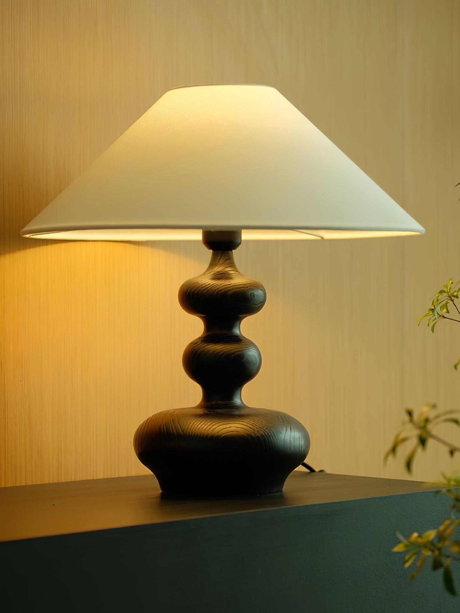 Aurain Wood Fabric Vintage Table Lamp - Letslighting