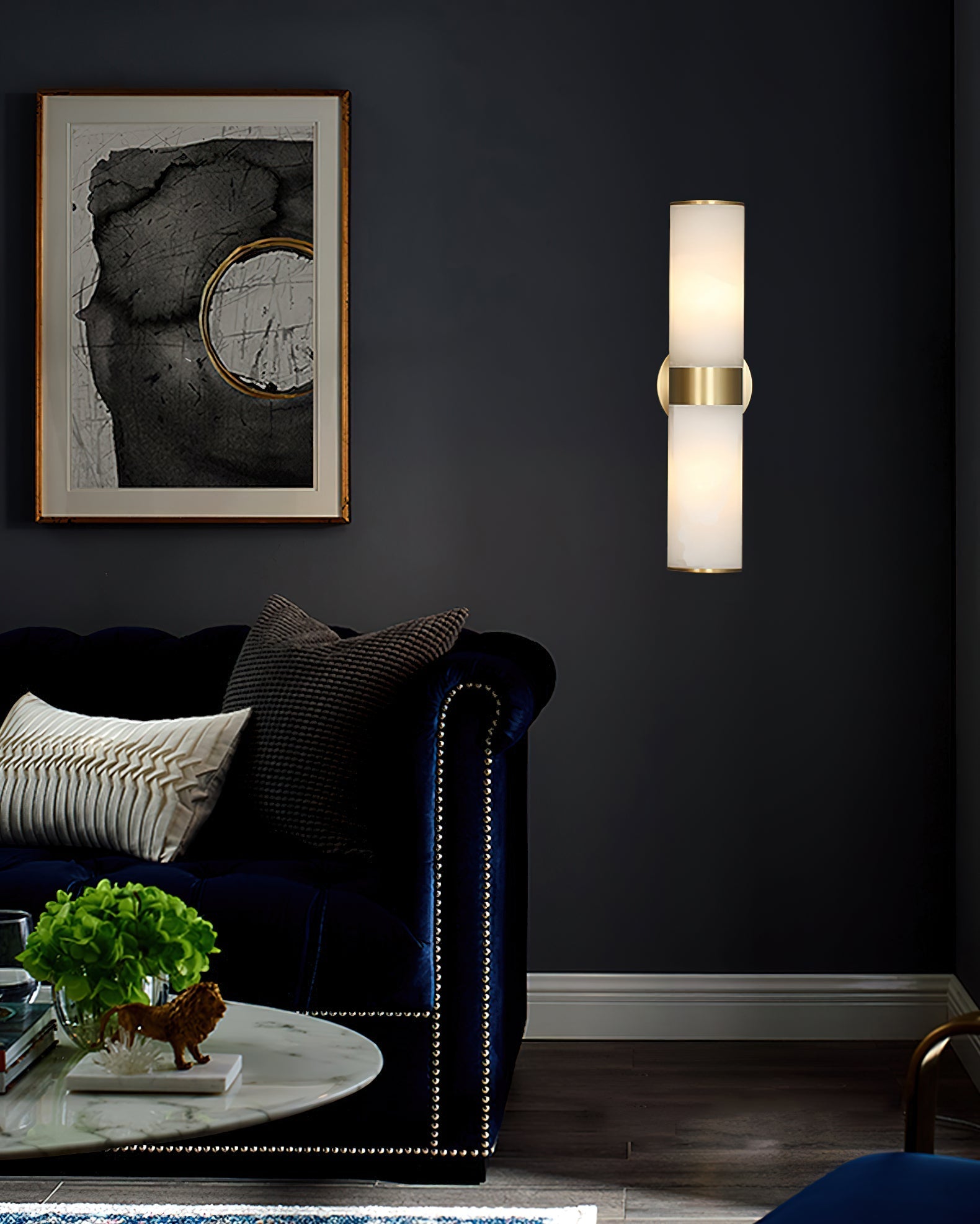 Sway Modern Minimalist Vanity Alabaster Sconce Wall Lamp - Letslighting