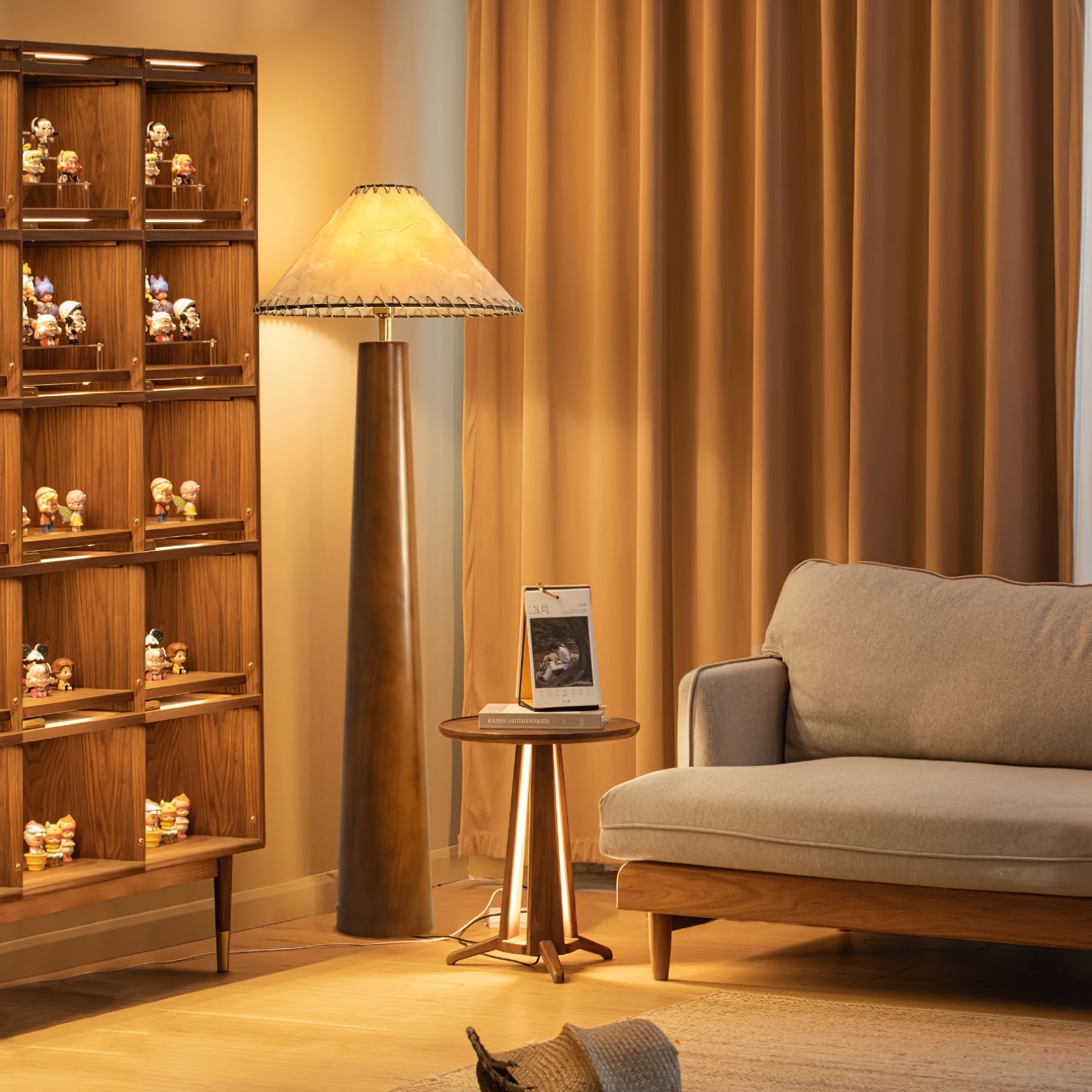 Kaelin Wooden Column Floor Lamp - Letslighting