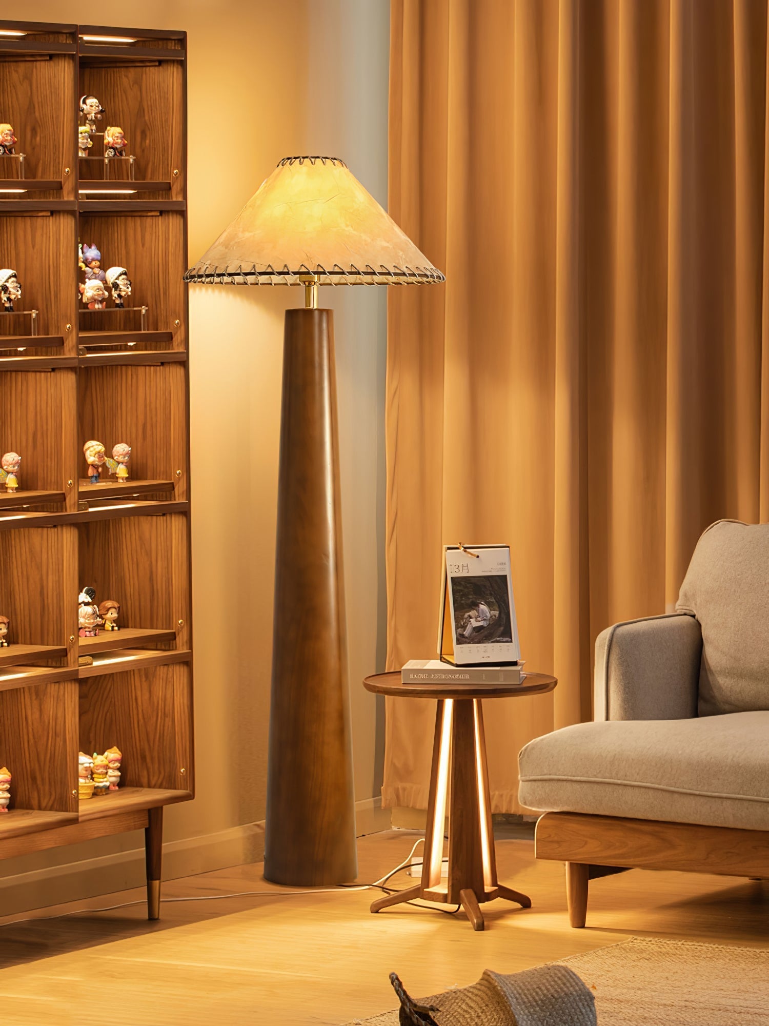 Kaelin Wooden Column Floor Lamp - Letslighting