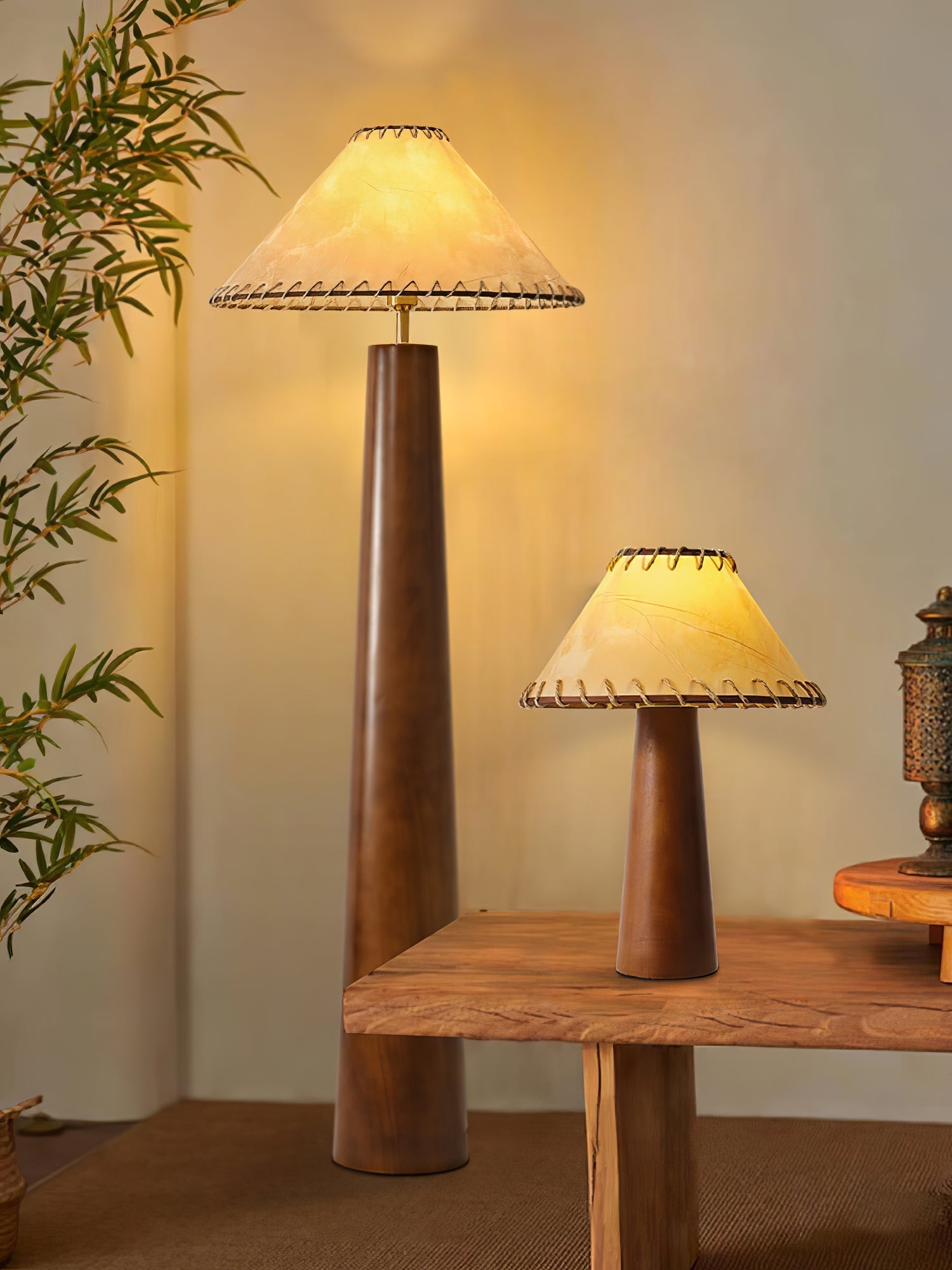Kaelin Wooden Column Floor Lamp - Letslighting
