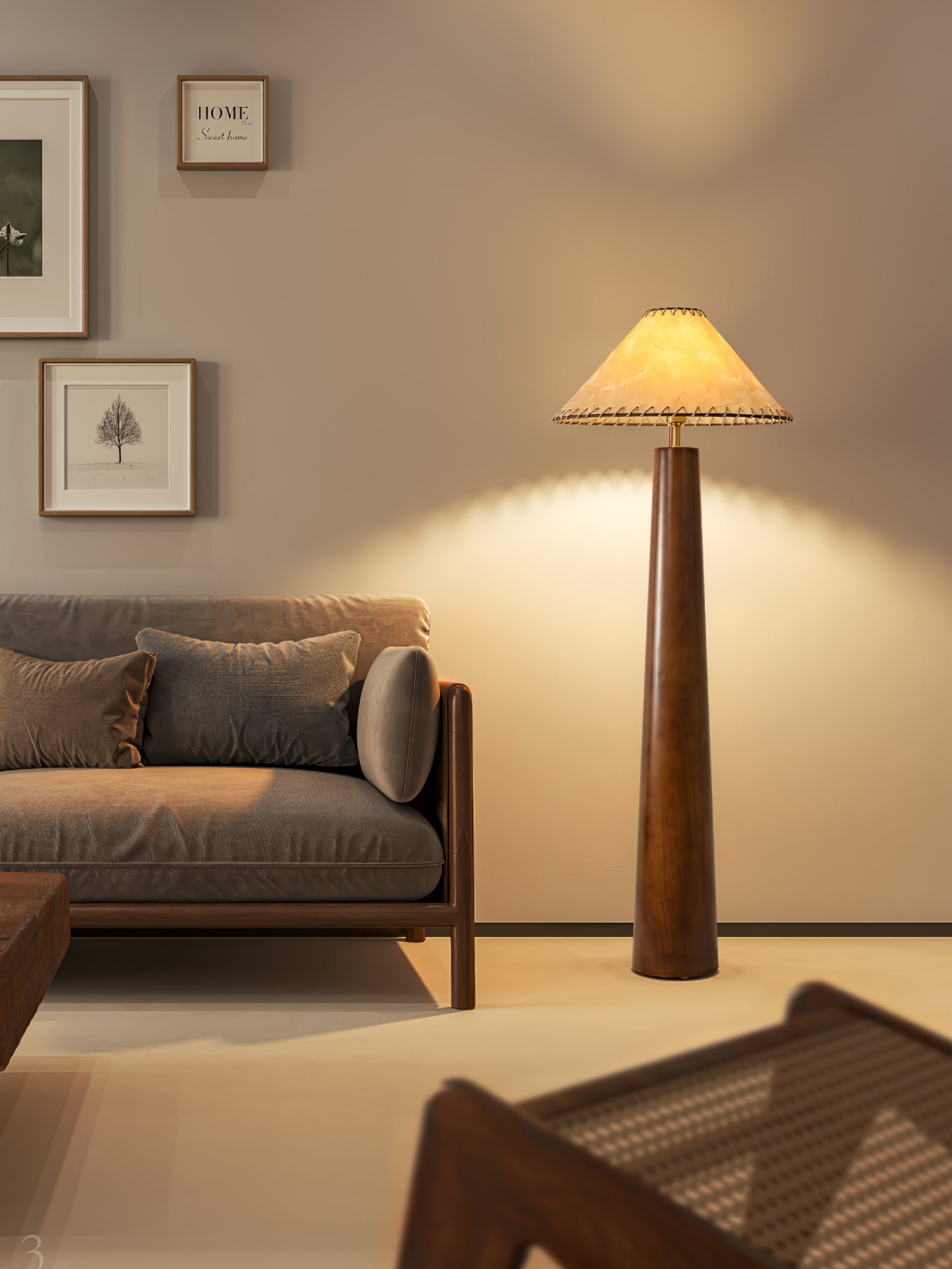 Kaelin Wooden Column Floor Lamp - Letslighting