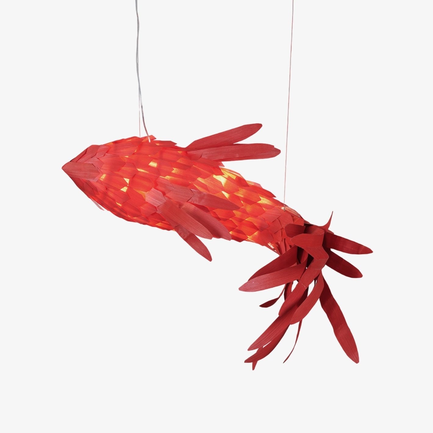 Vamararae Crimson Swirl Koi Pendant Light - Letslighting