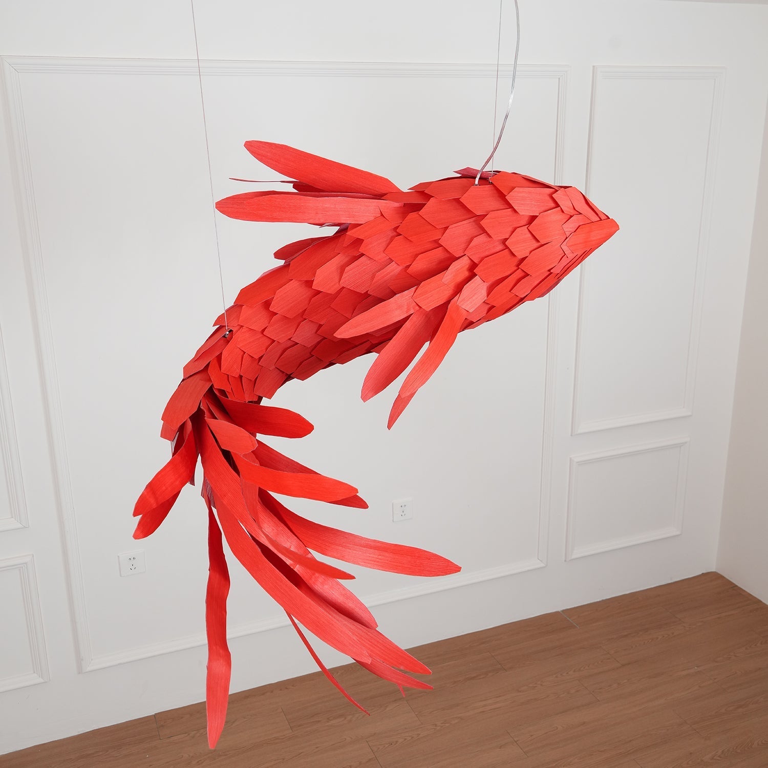 Vamararae Crimson Swirl Koi Pendant Light - Letslighting