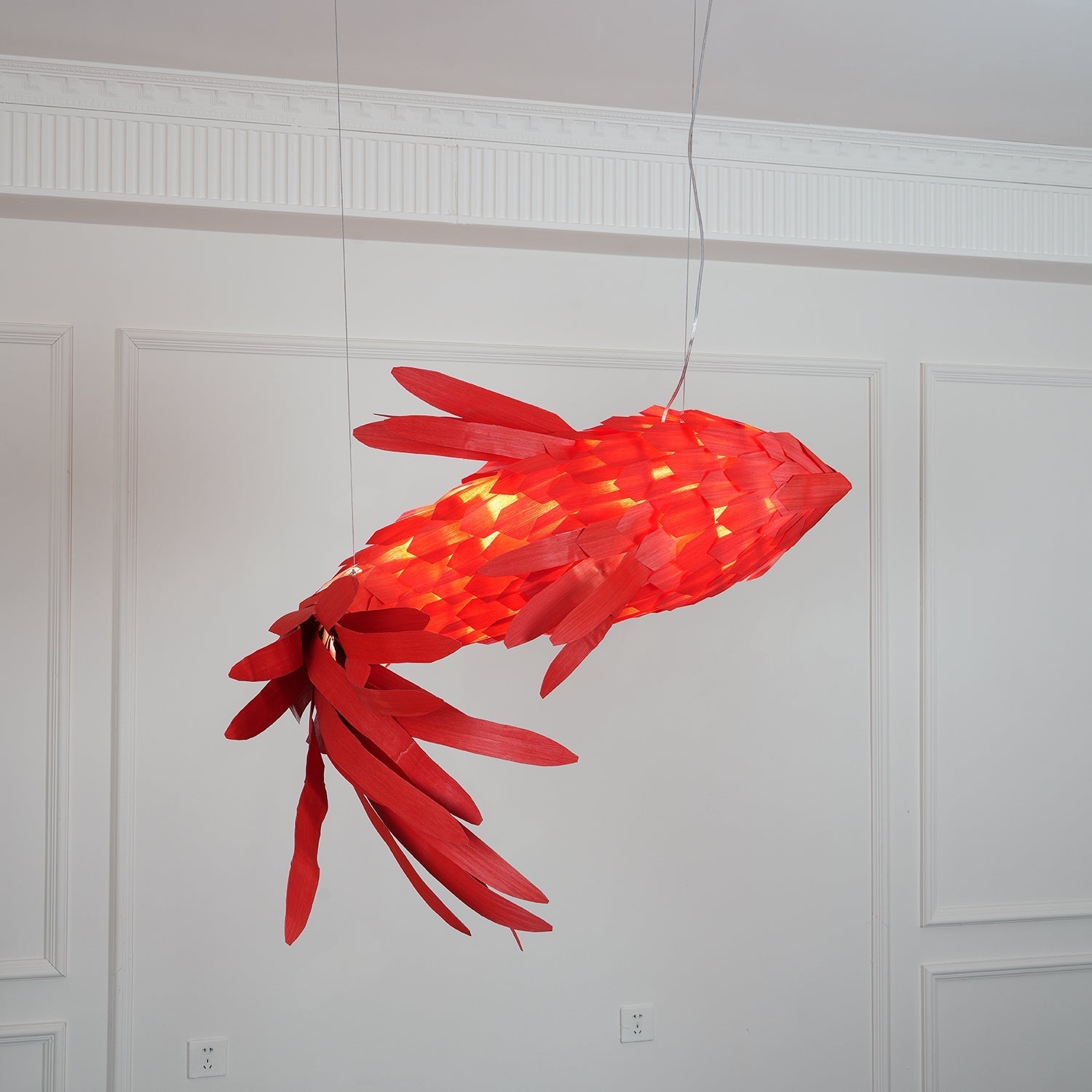 Vamararae Crimson Swirl Koi Pendant Light - Letslighting