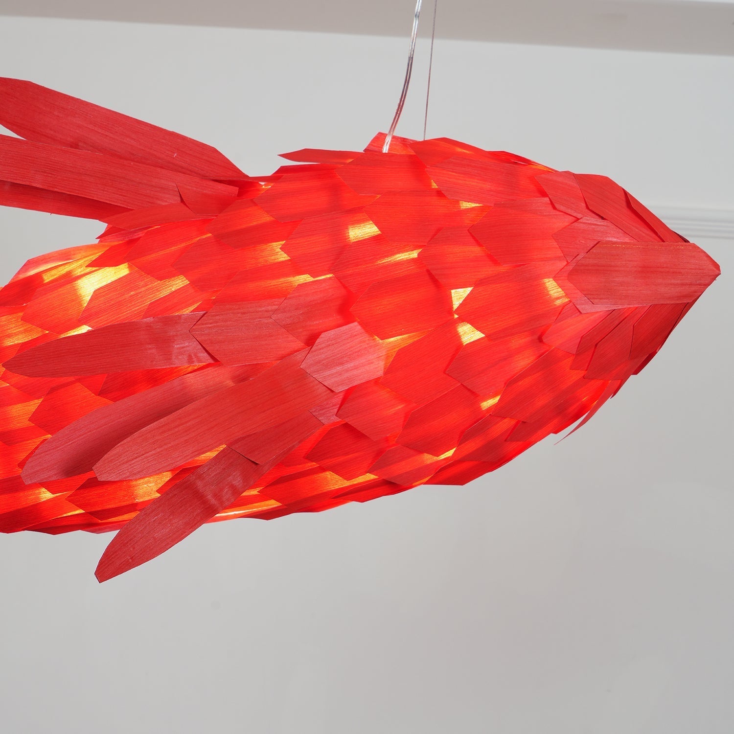 Vamararae Crimson Swirl Koi Pendant Light - Letslighting