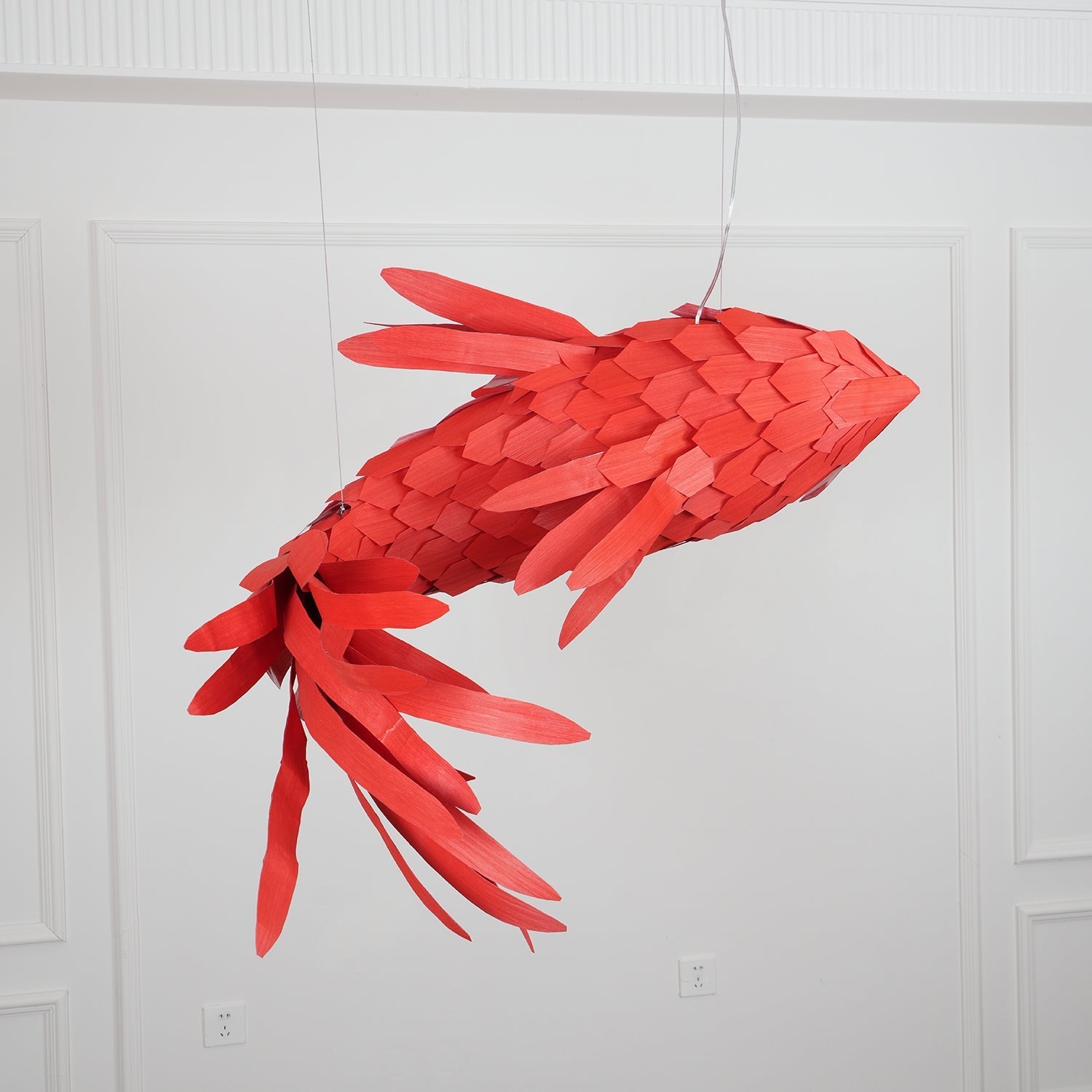 Vamararae Crimson Swirl Koi Pendant Light - Letslighting