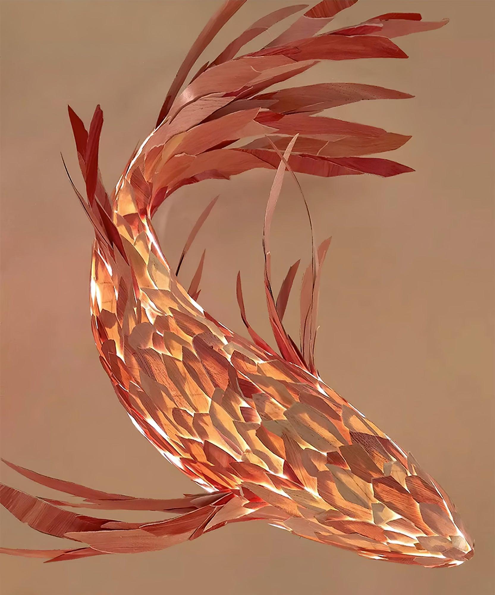 Vamararae Crimson Swirl Koi Pendant Light - Letslighting
