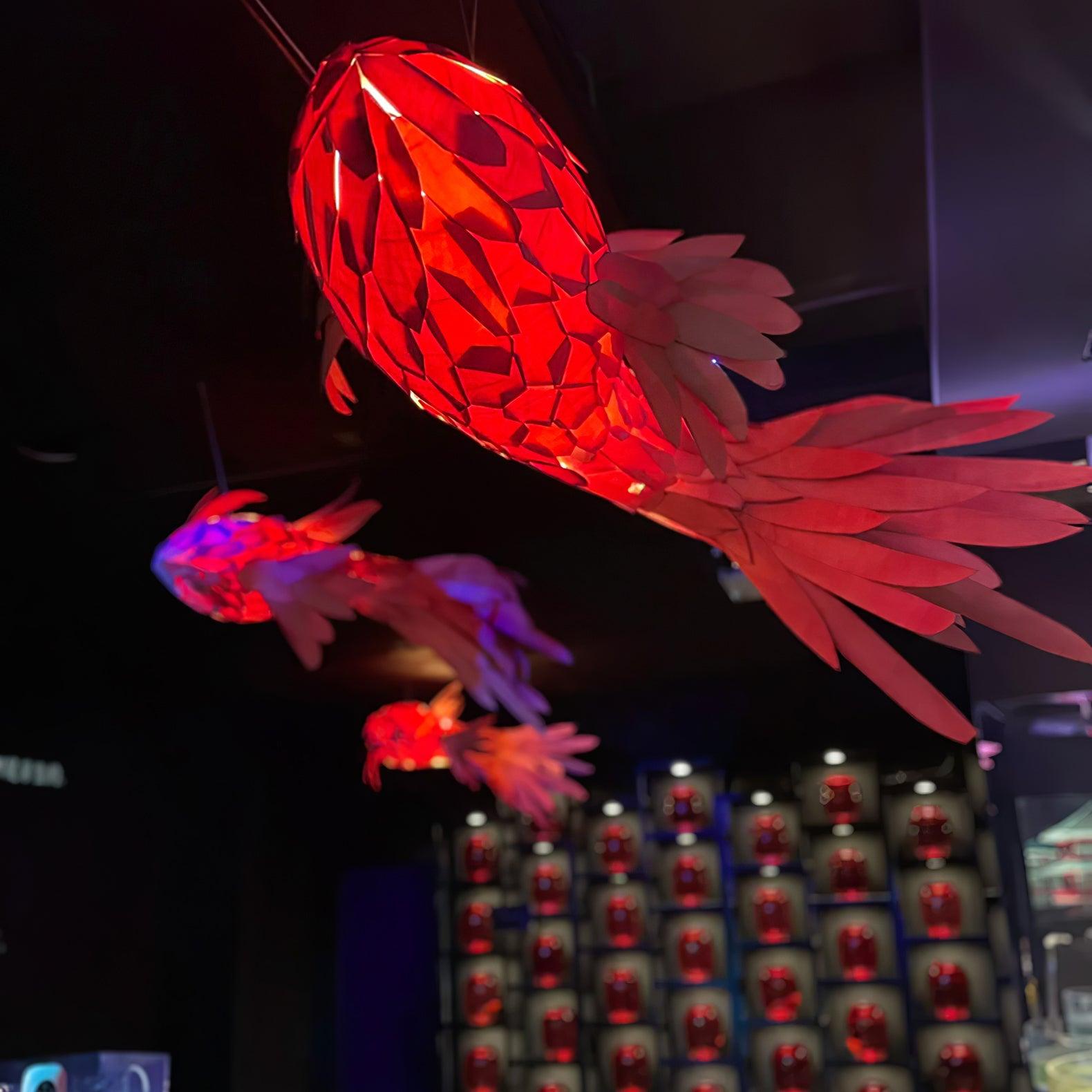Vamararae Crimson Swirl Koi Pendant Light - Letslighting