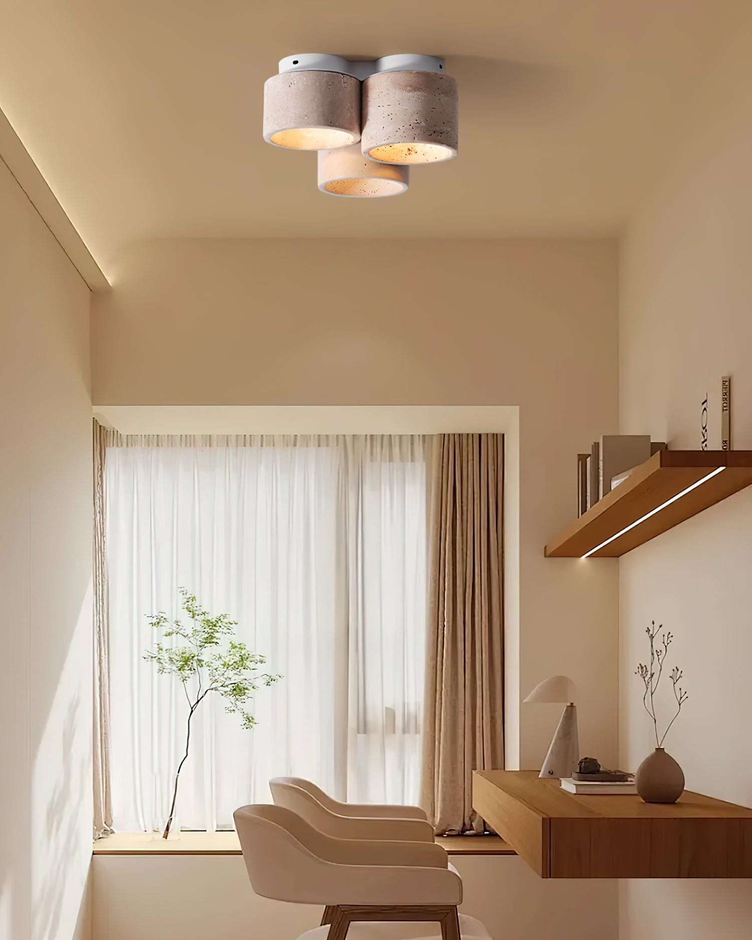 Ritta Ceiling Light 3 head Travertine - Letslighting