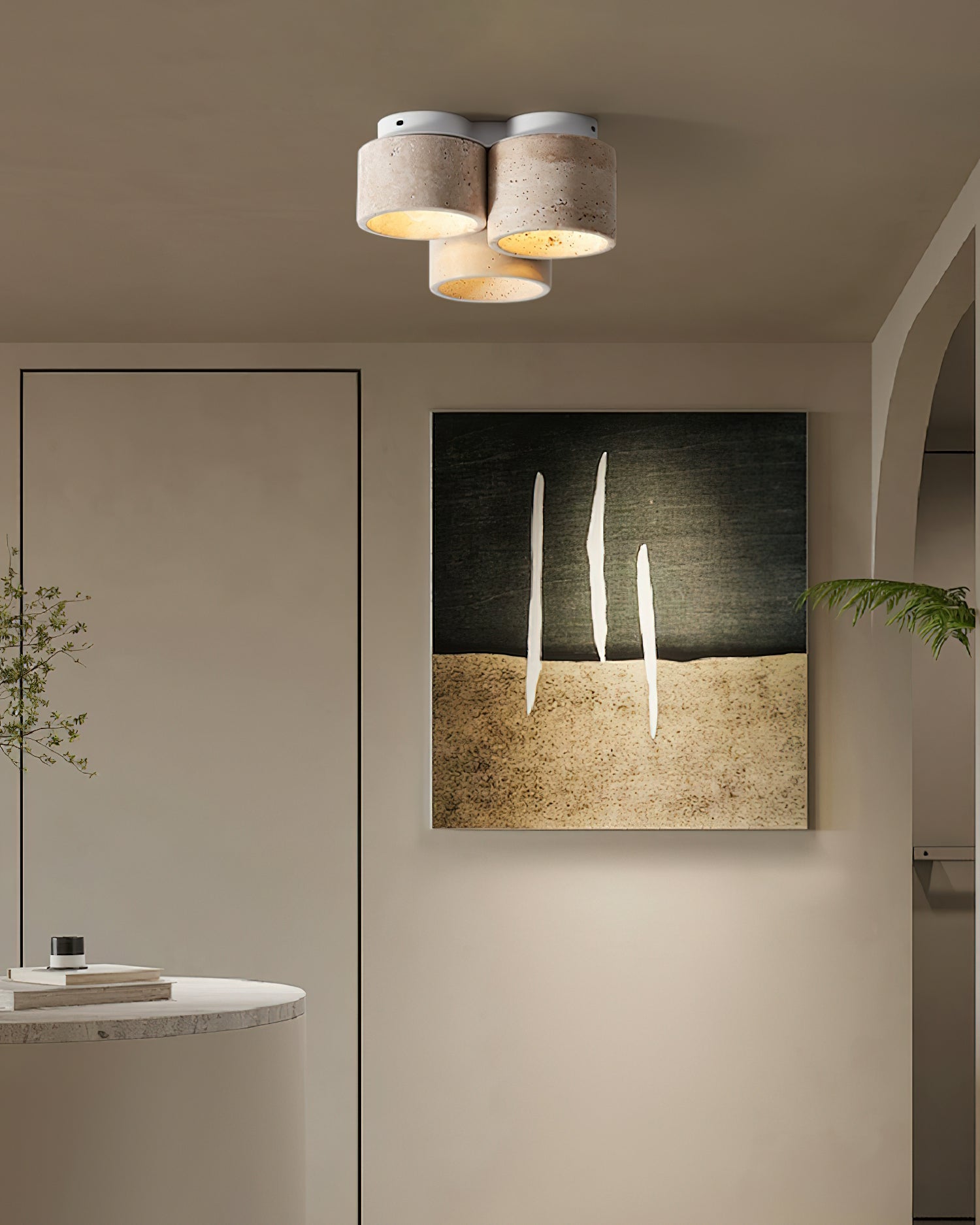 Ritta Ceiling Light 3 head Travertine - Letslighting