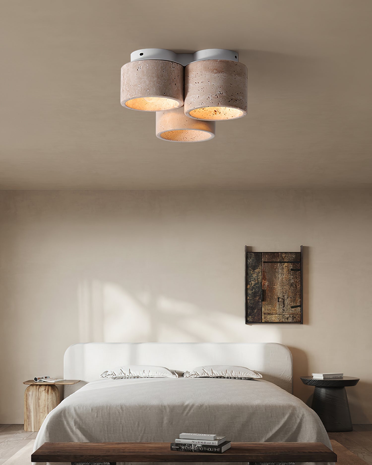 Ritta Ceiling Light 3 head Travertine - Letslighting