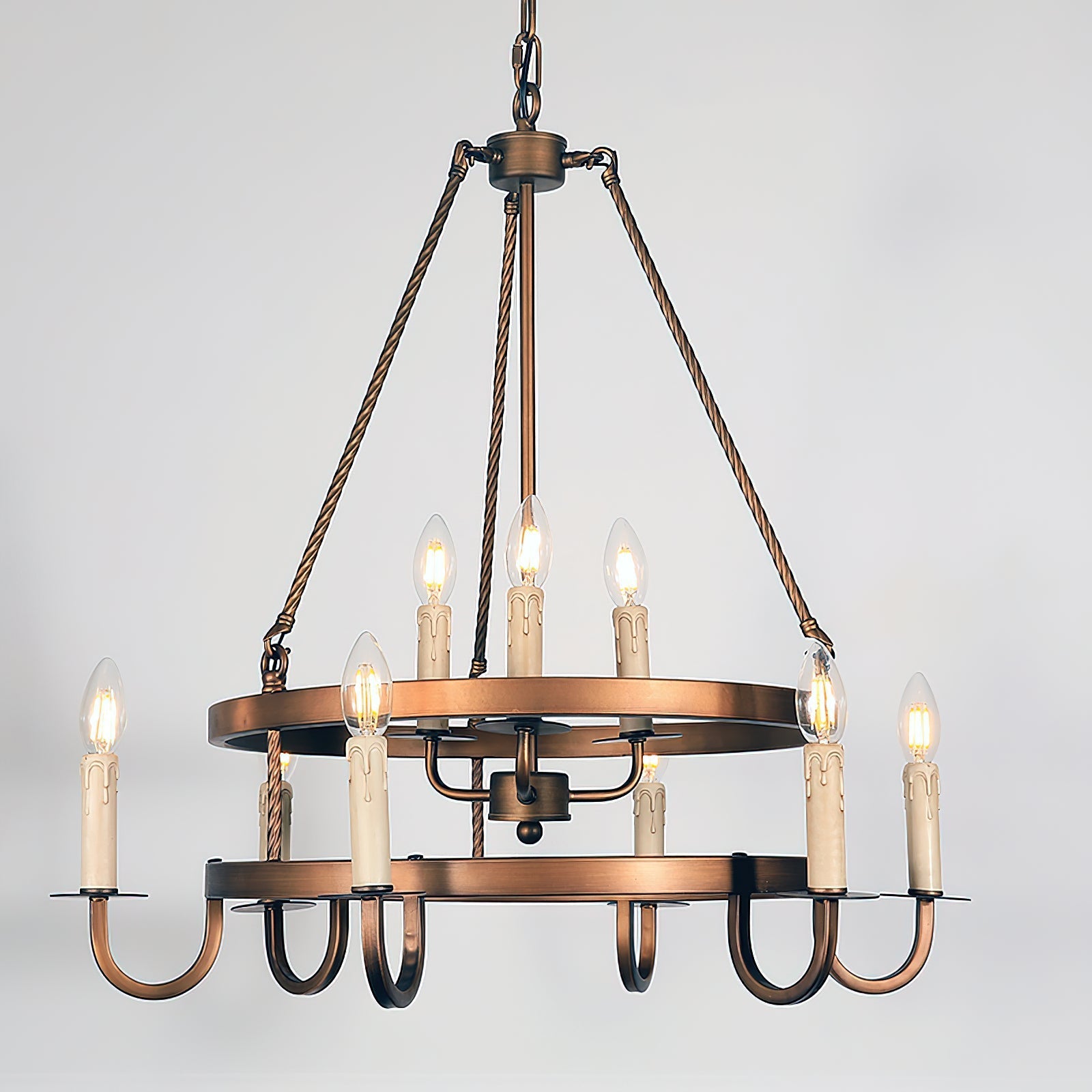 Woven Classic Wagon Wheel Plastic Chandelier - Letslighting
