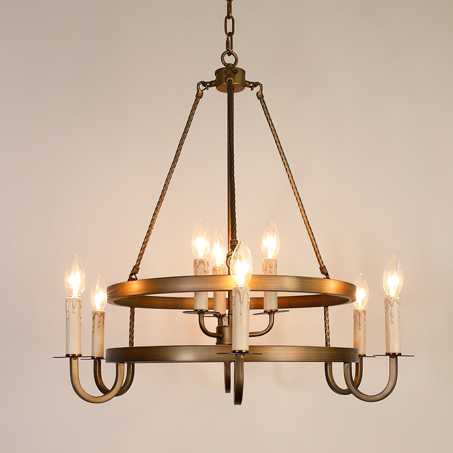 Woven Classic Wagon Wheel Plastic Chandelier - Letslighting