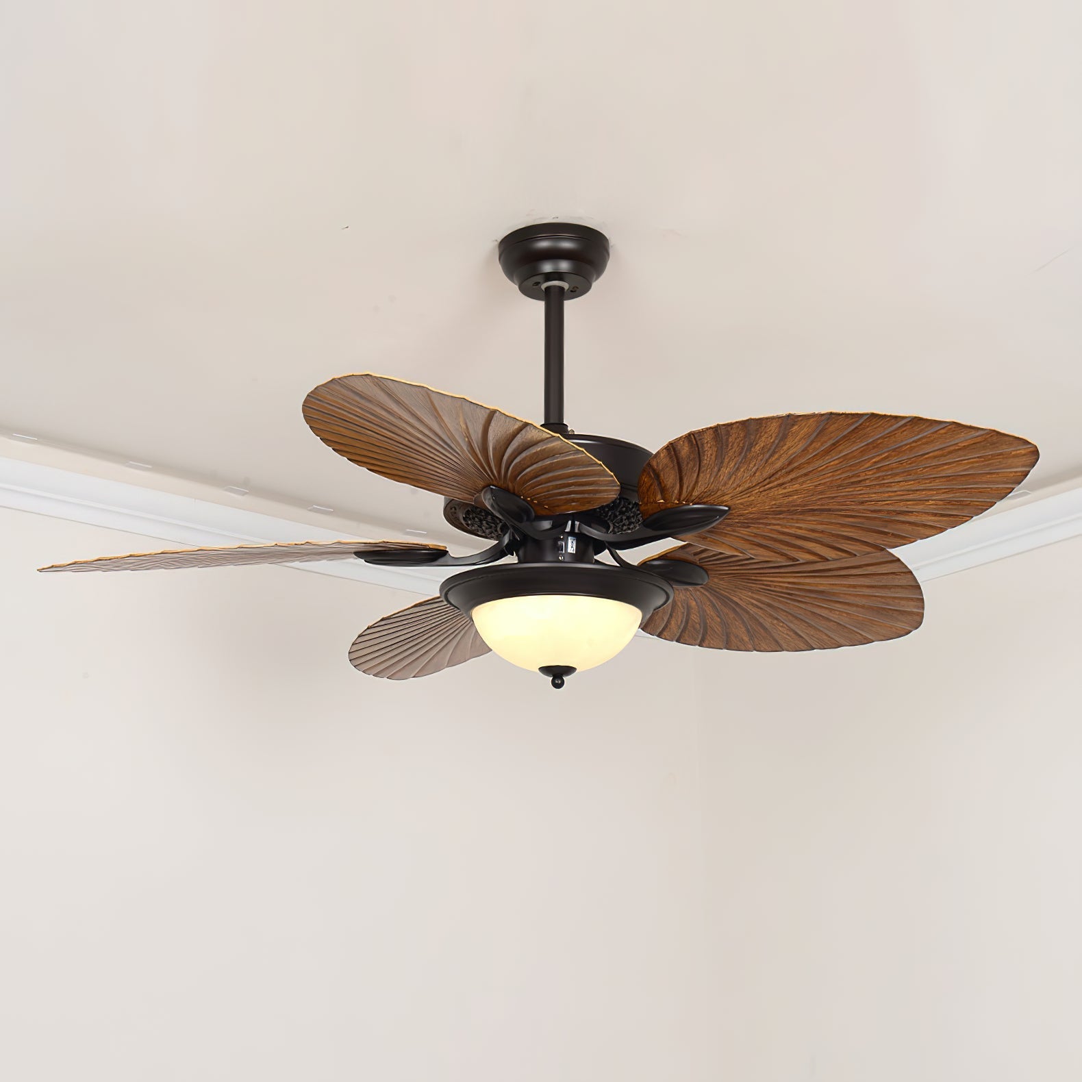 Yearn Natural Classic Walnut Acrylic Ceiling Fan Light - Letslighting