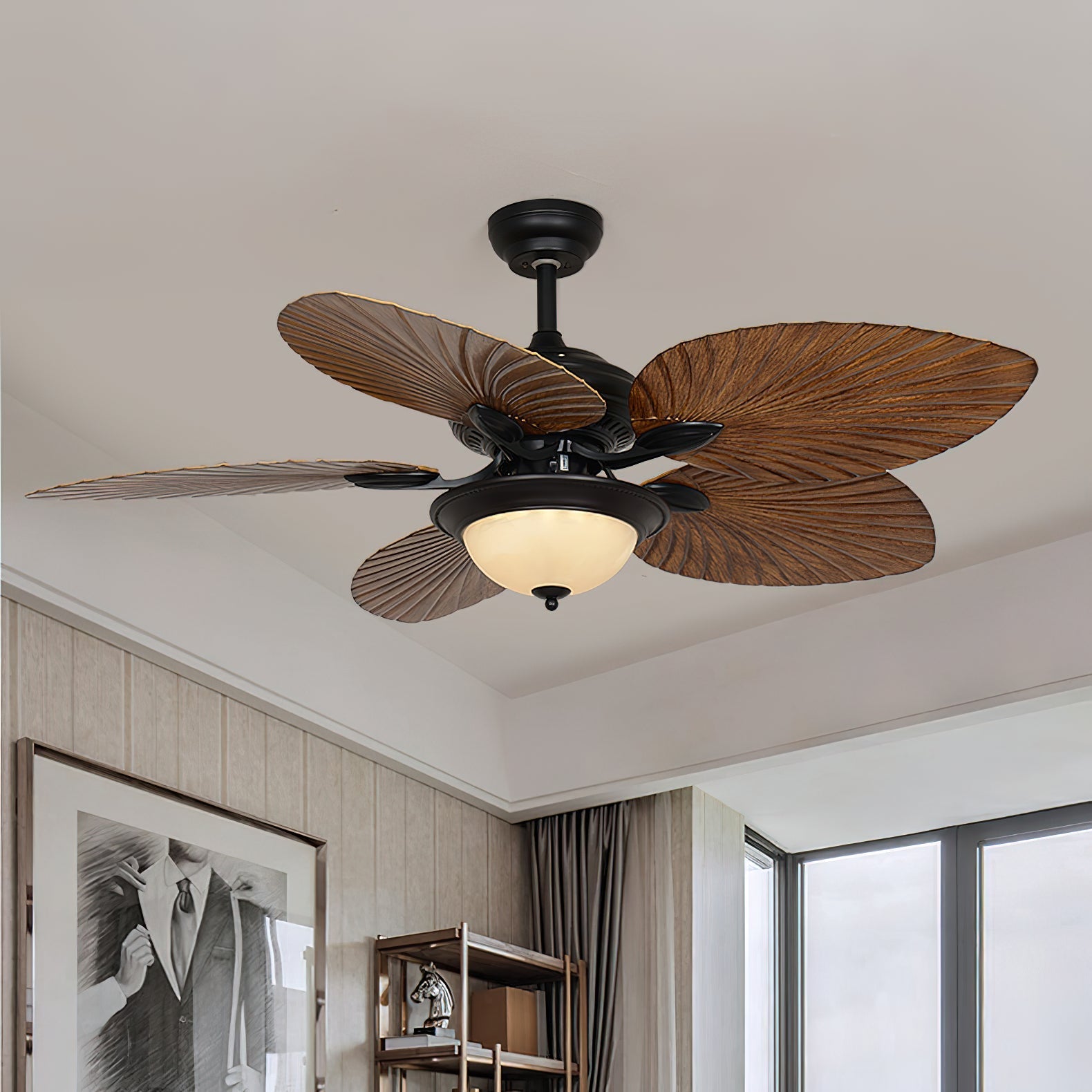Yearn Natural Classic Walnut Acrylic Ceiling Fan Light - Letslighting
