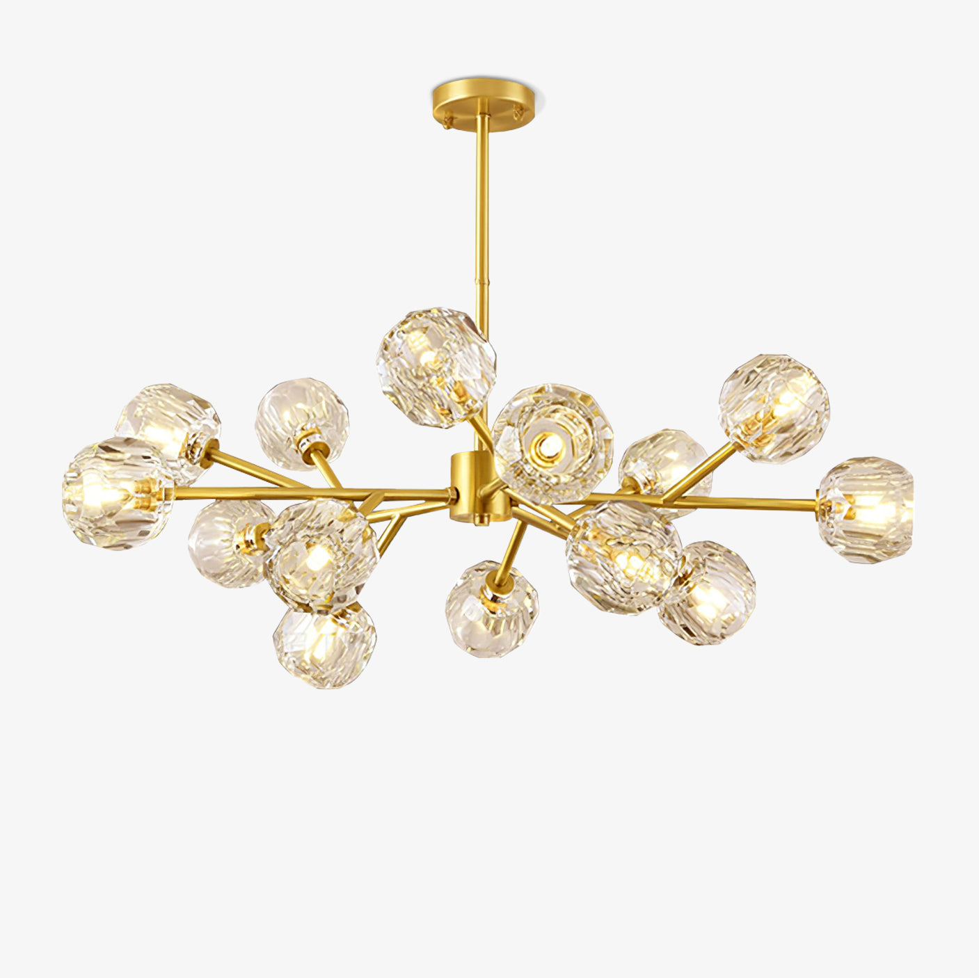 Lustra Pendant Lamp Crystal Ball Brass Cluster - Letslighting