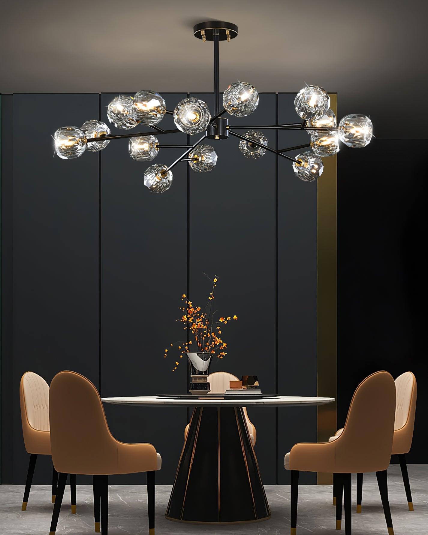 Kristy Chandelier Crystal Ball Brass Elegance - Letslighting