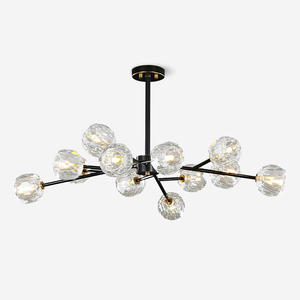 Kristy Chandelier Crystal Ball Brass Elegance - Letslighting