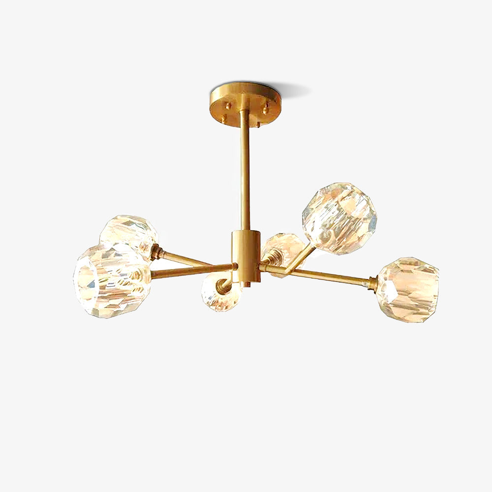 Lustra Pendant Lamp Crystal Ball Brass Cluster - Letslighting