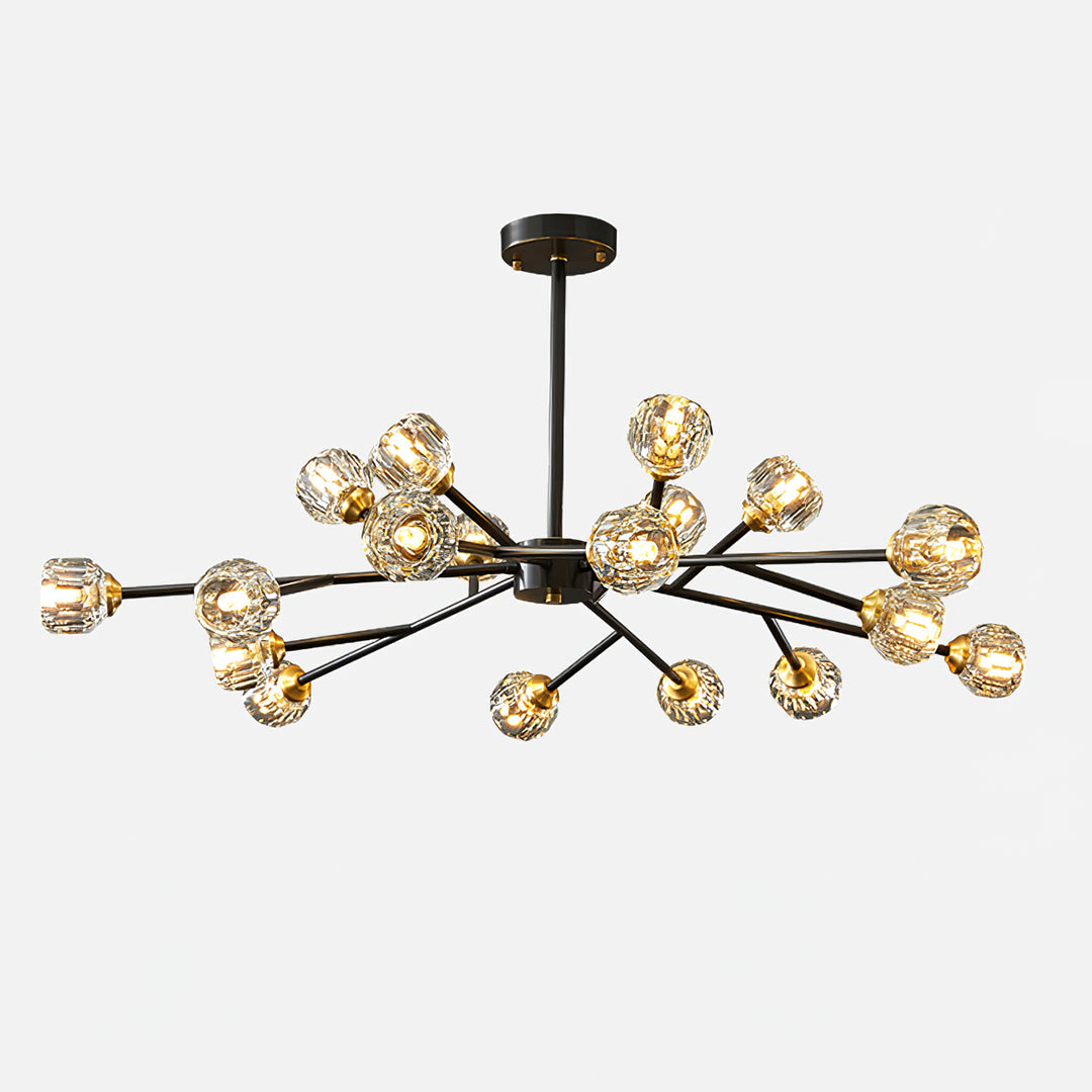 Lustra Pendant Lamp Crystal Ball Brass Cluster - Letslighting