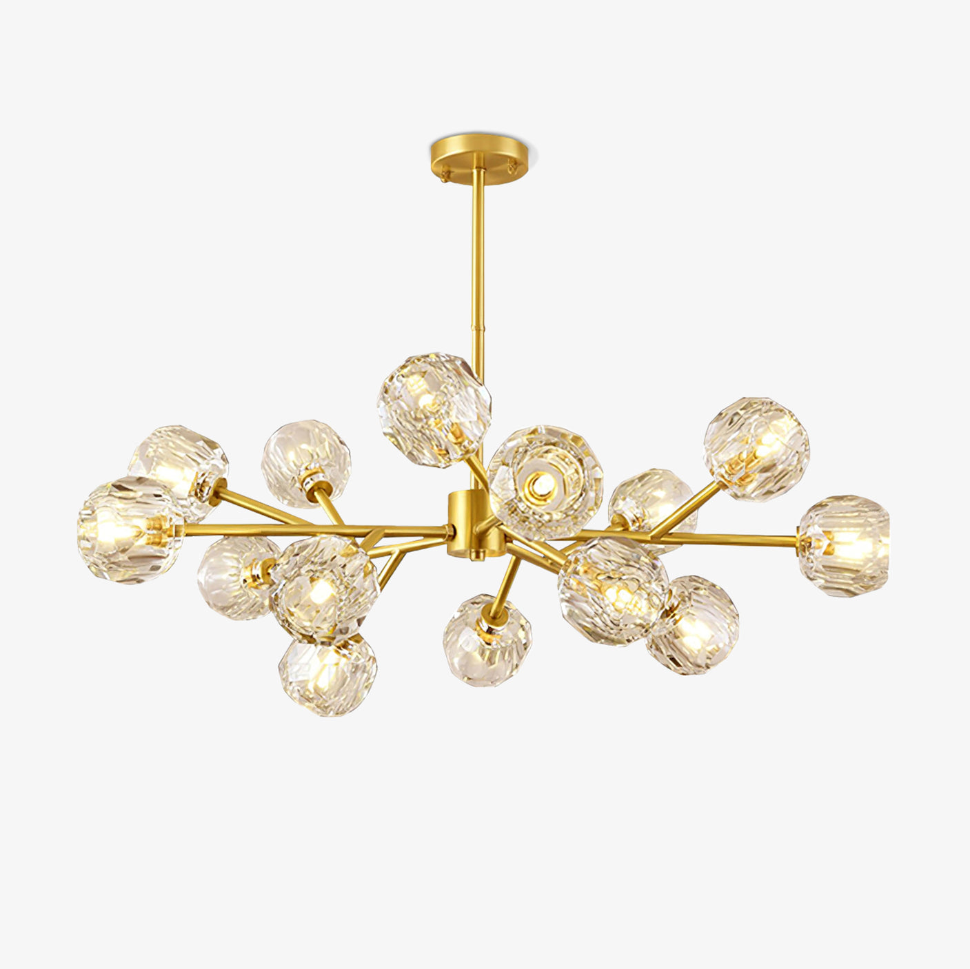 Lustra Pendant Lamp Crystal Ball Brass Cluster - Letslighting
