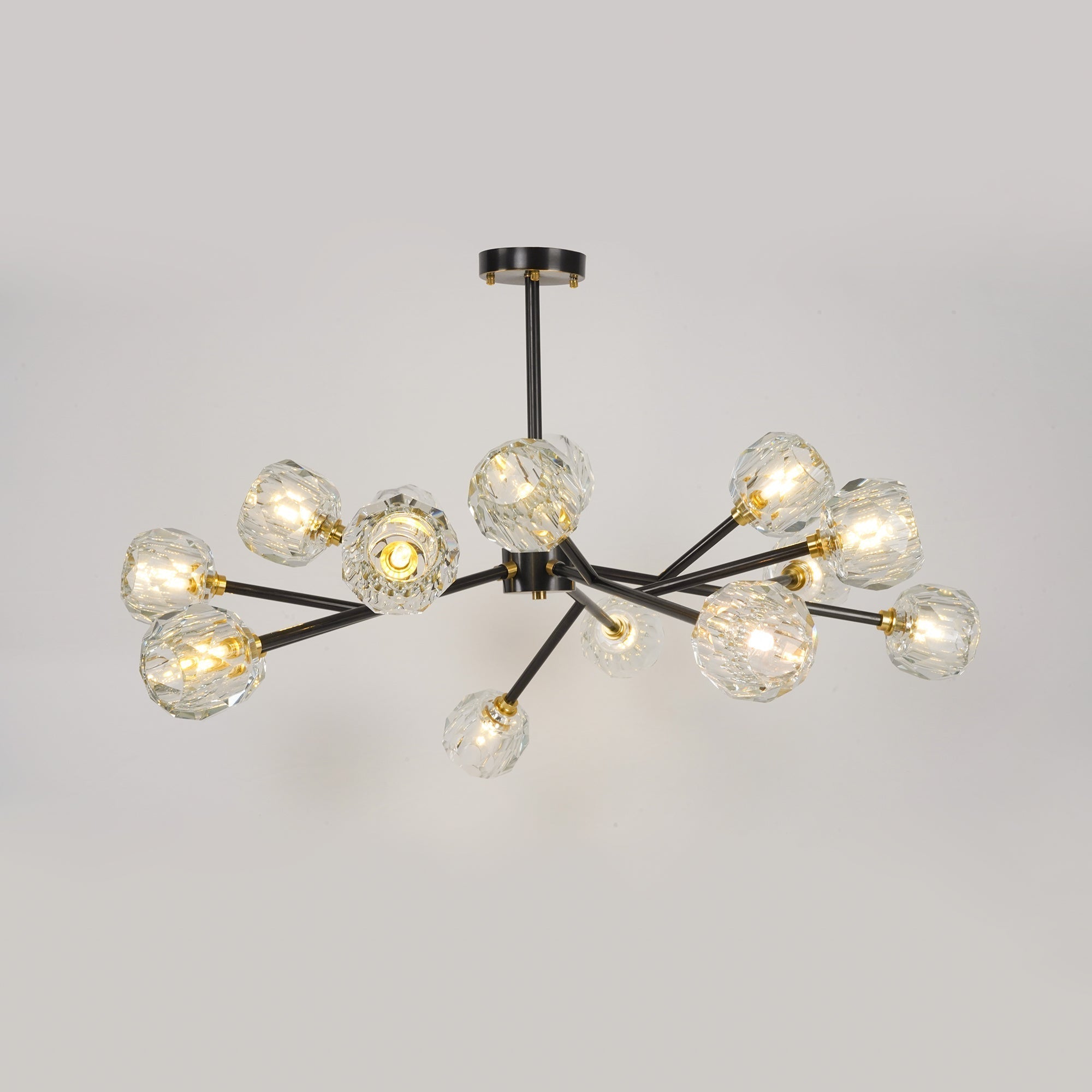 Lustra Pendant Lamp Crystal Ball Brass Cluster - Letslighting
