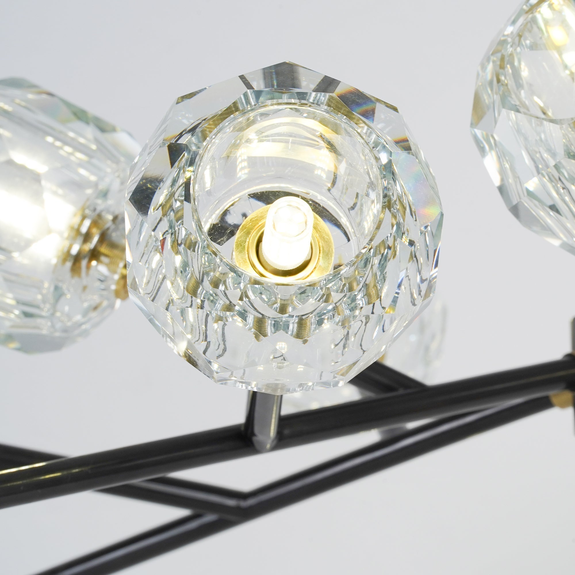 Lustra Pendant Lamp Crystal Ball Brass Cluster - Letslighting