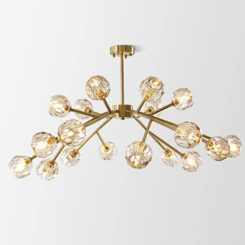 Lustra Pendant Lamp Crystal Ball Brass Cluster - Letslighting
