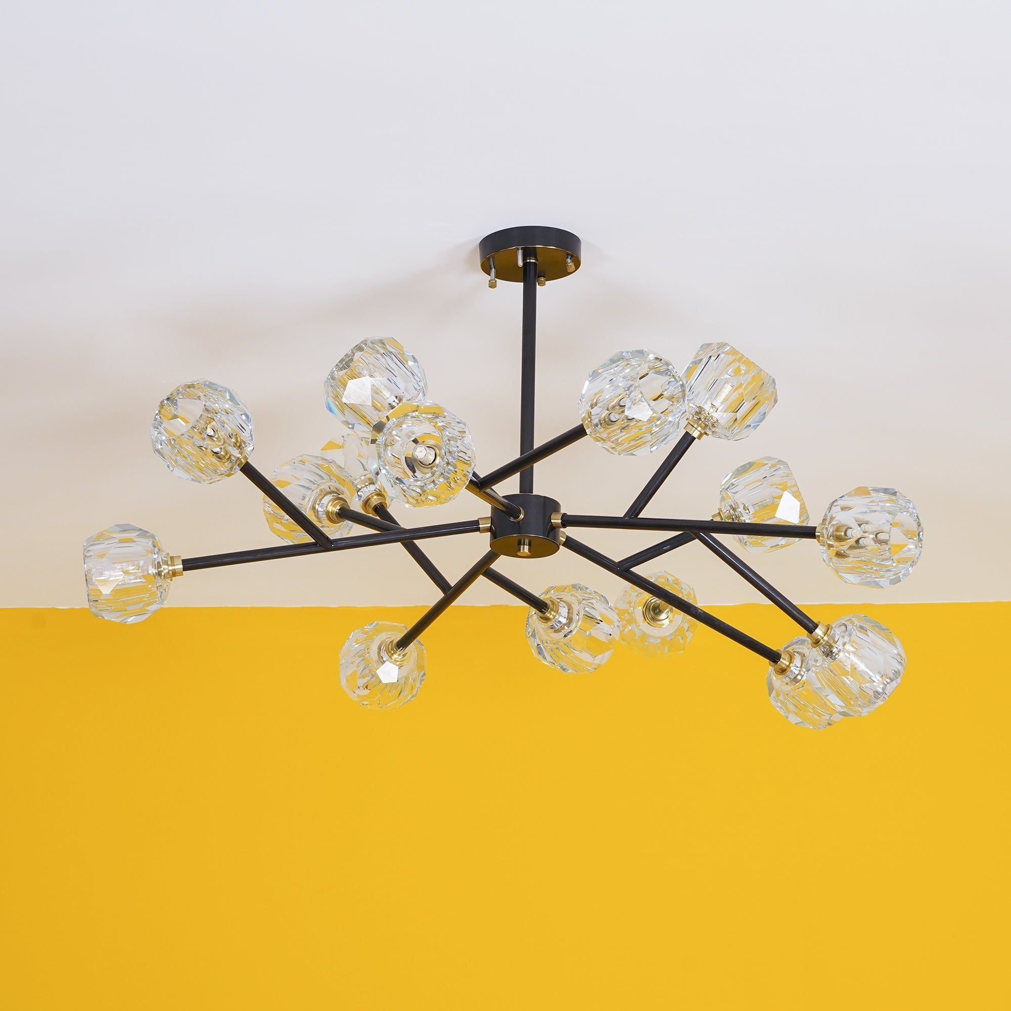 Lustra Pendant Lamp Crystal Ball Brass Cluster - Letslighting