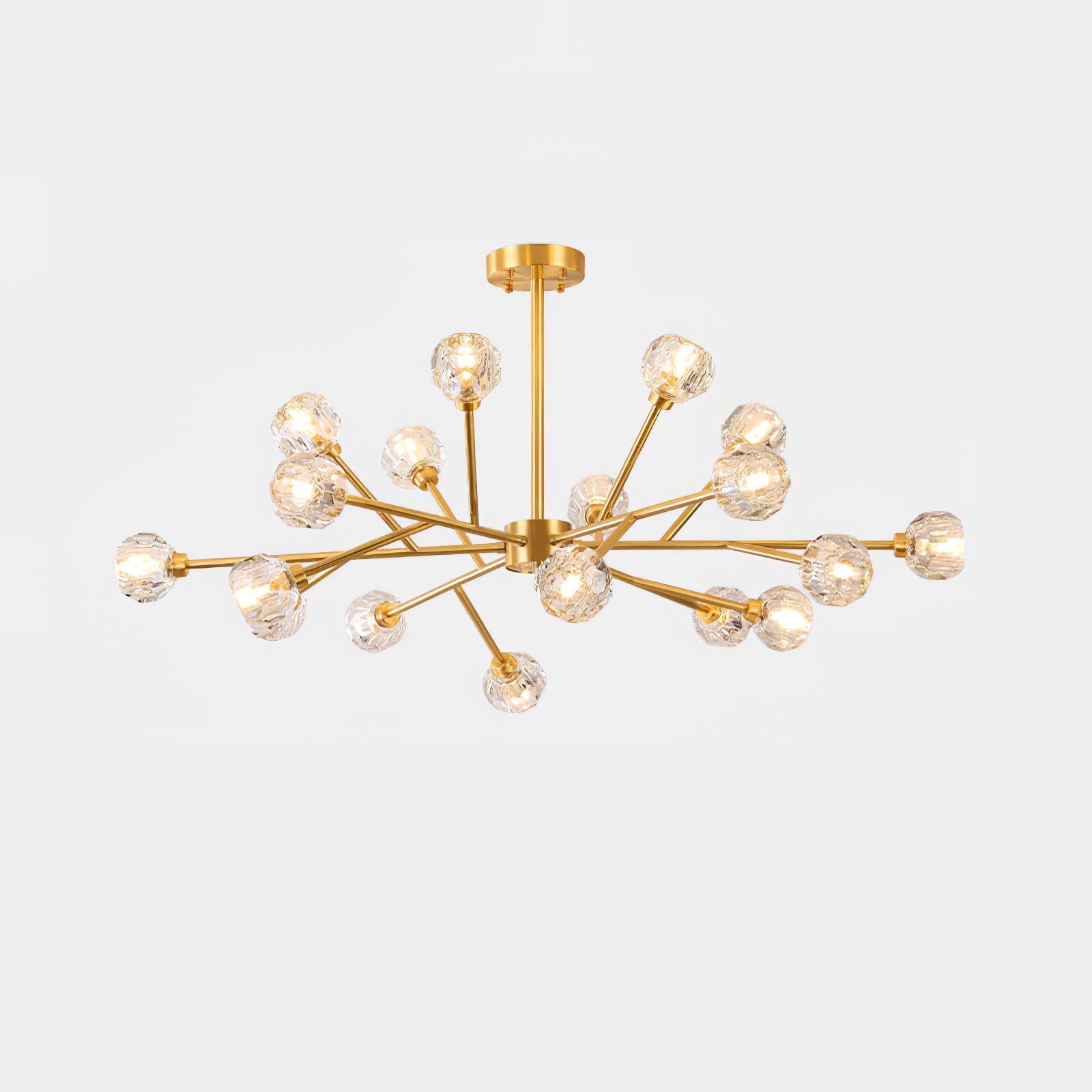 Lustra Pendant Lamp Crystal Ball Brass Cluster - Letslighting