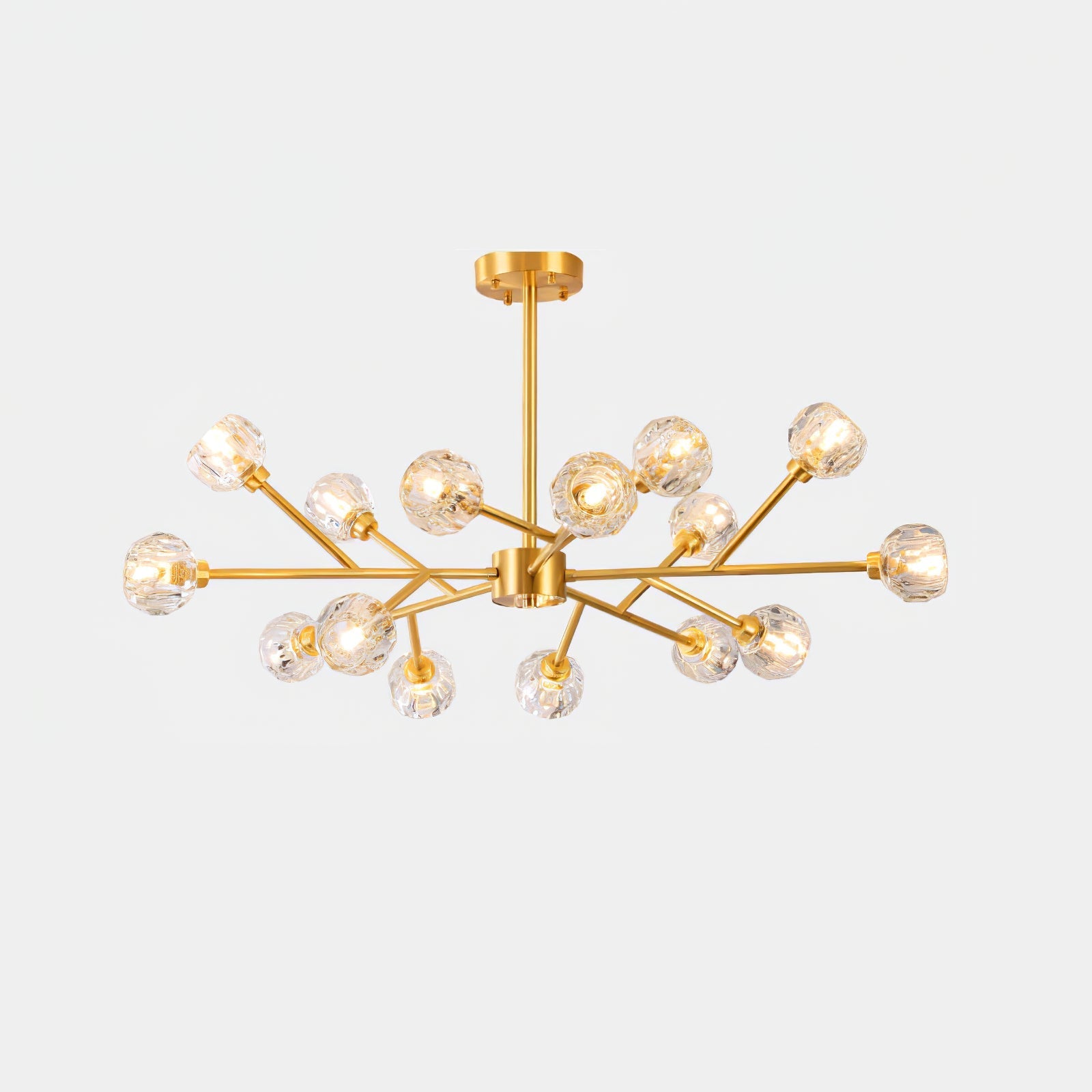 Lustra Pendant Lamp Crystal Ball Brass Cluster - Letslighting