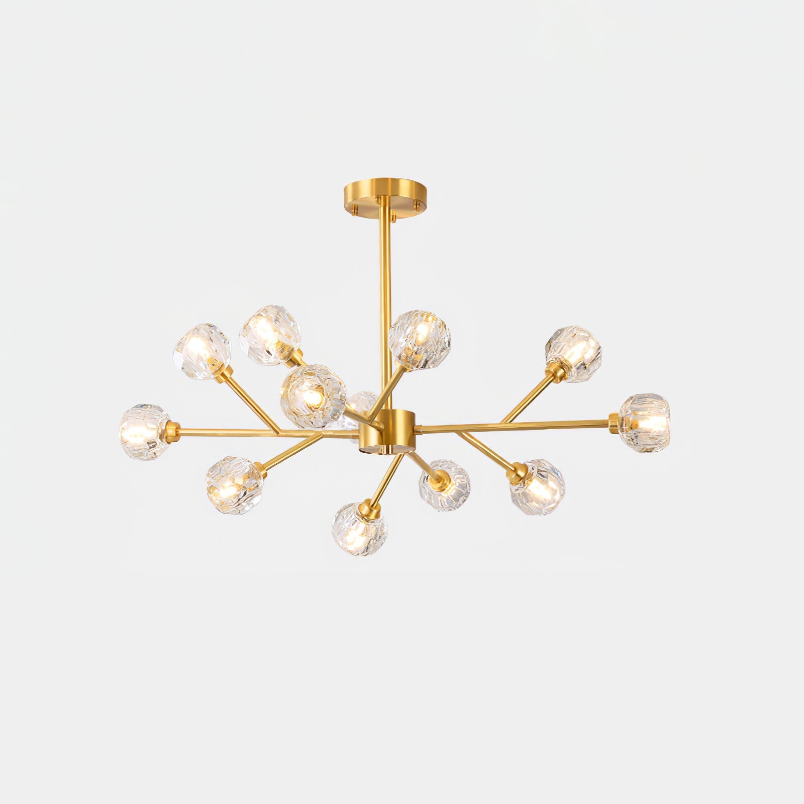 Lustra Pendant Lamp Crystal Ball Brass Cluster - Letslighting