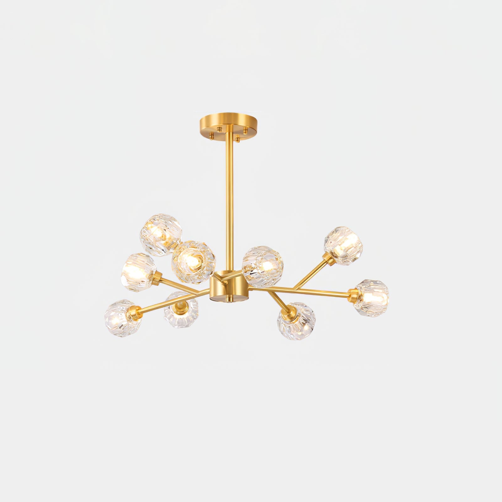 Lustra Pendant Lamp Crystal Ball Brass Cluster - Letslighting