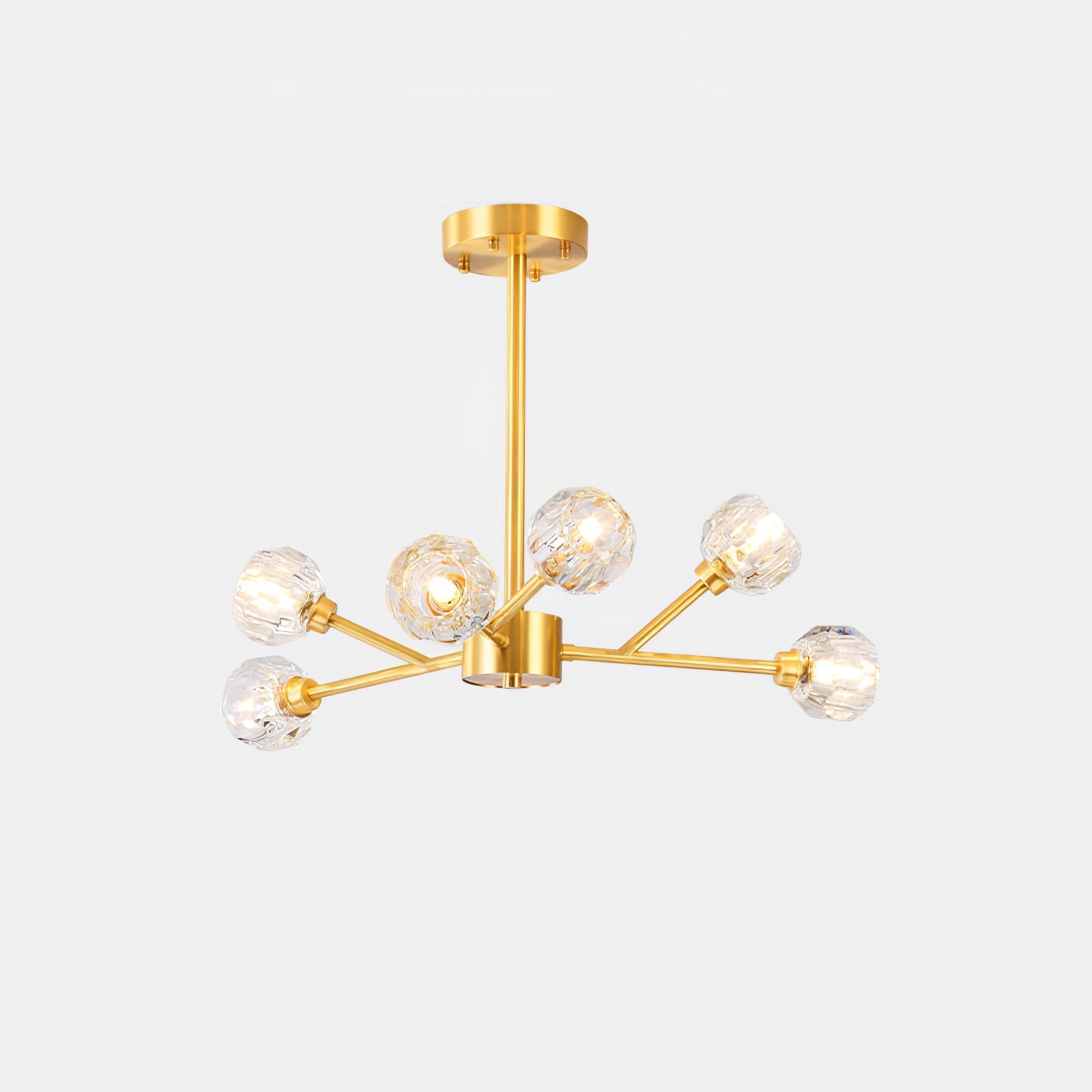Lustra Pendant Lamp Crystal Ball Brass Cluster - Letslighting