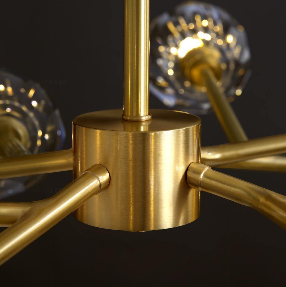 Lustra Pendant Lamp Crystal Ball Brass Cluster - Letslighting