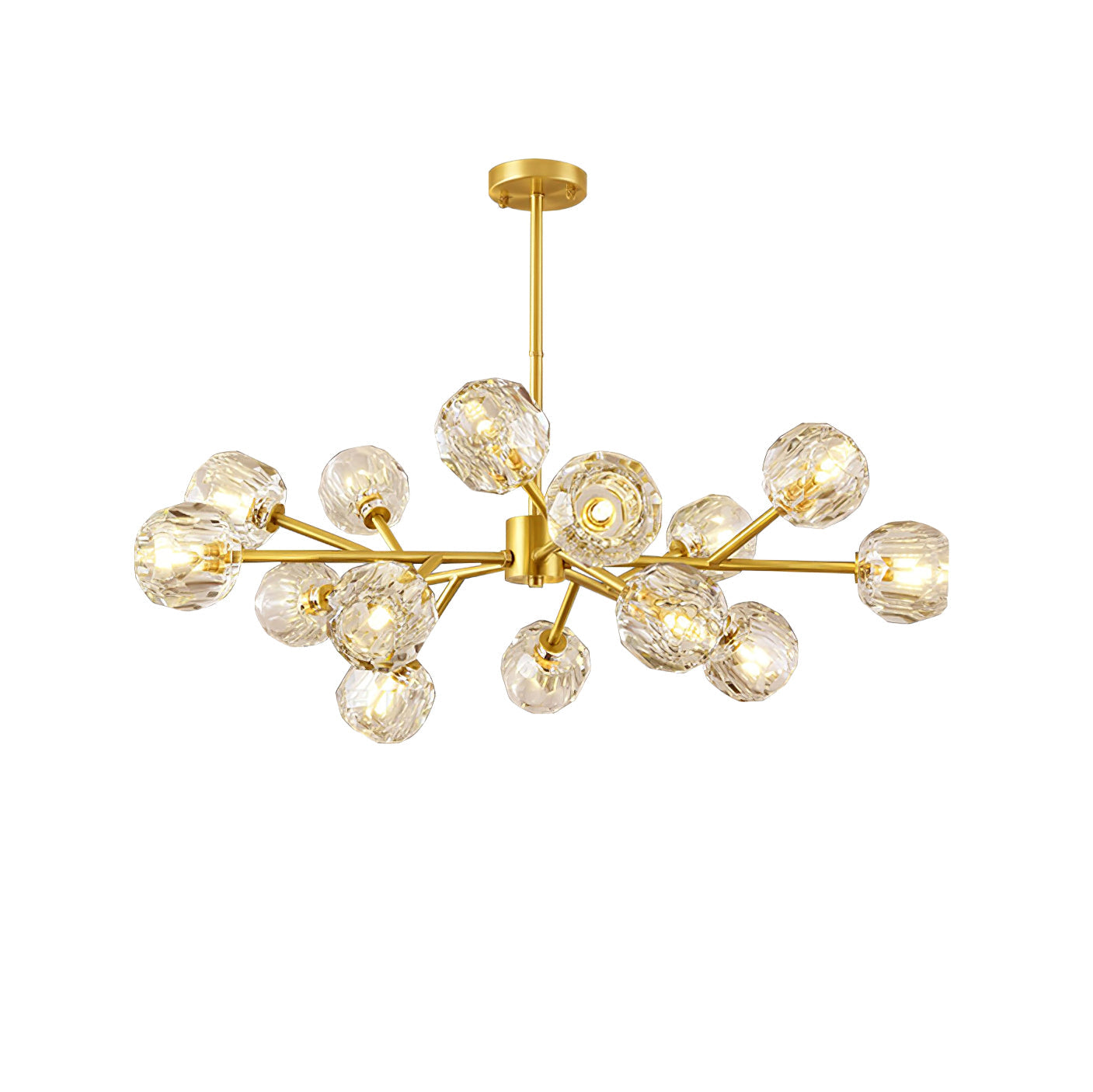 Lustra Pendant Lamp Crystal Ball Brass Cluster - Letslighting