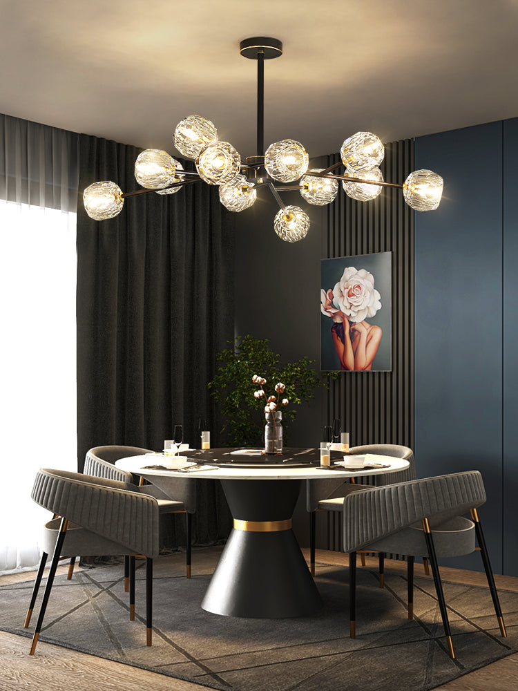 Lustra Pendant Lamp Crystal Ball Brass Cluster - Letslighting