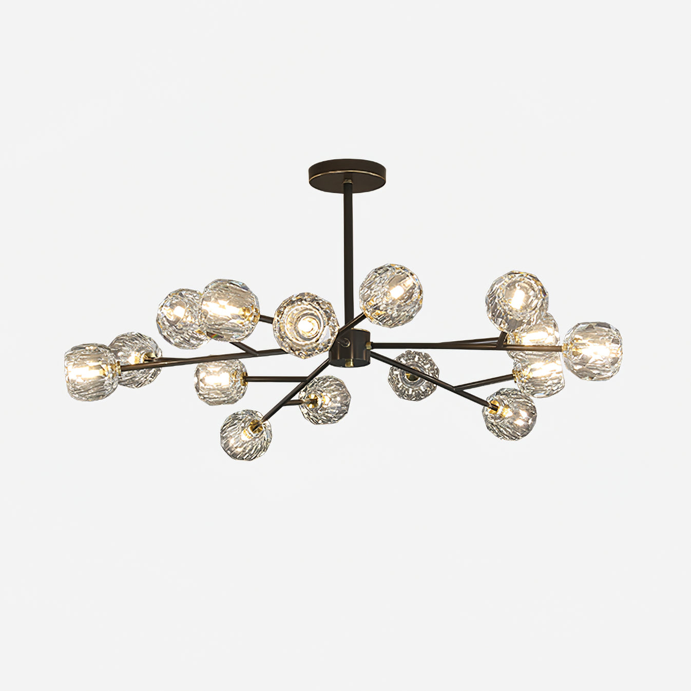 Lustra Pendant Lamp Crystal Ball Brass Cluster - Letslighting