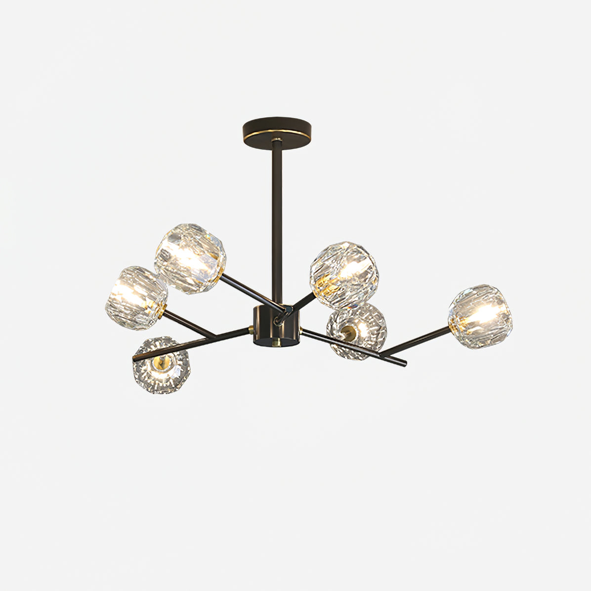 Lustra Pendant Lamp Crystal Ball Brass Cluster - Letslighting