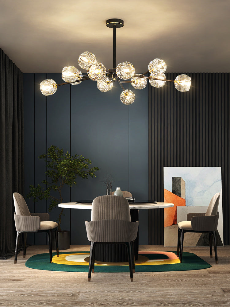 Lustra Pendant Lamp Crystal Ball Brass Cluster - Letslighting