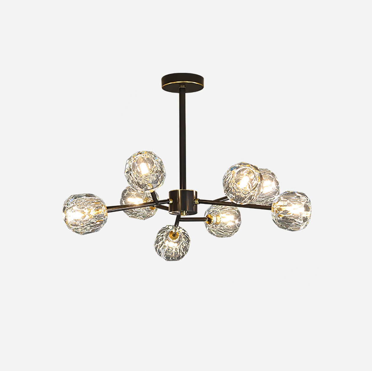 Lustra Pendant Lamp Crystal Ball Brass Cluster - Letslighting